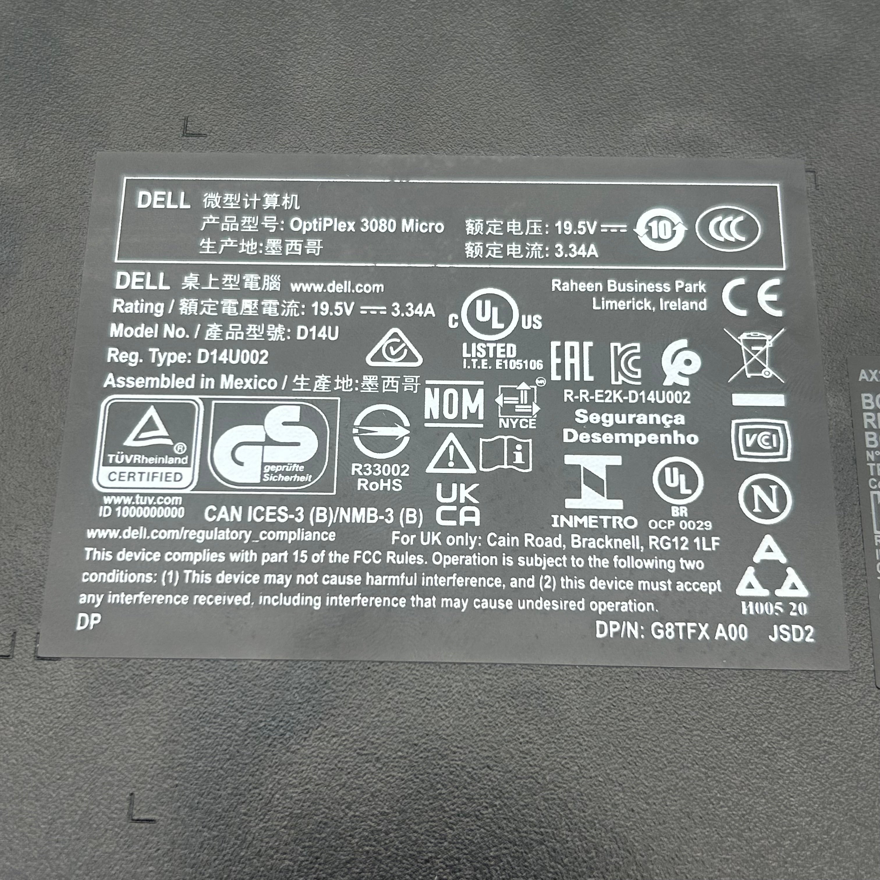 Dell OptiPlex 3080 Micro Desktop Computer - PARTS ONLY