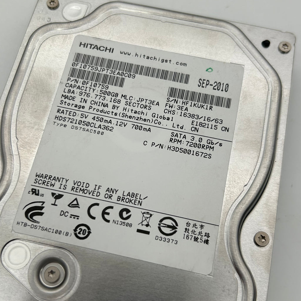 Lot of 16 Hitachi 500GB 3.5" SATA Hard Drives HDS721050CLA362 Bulk Untested