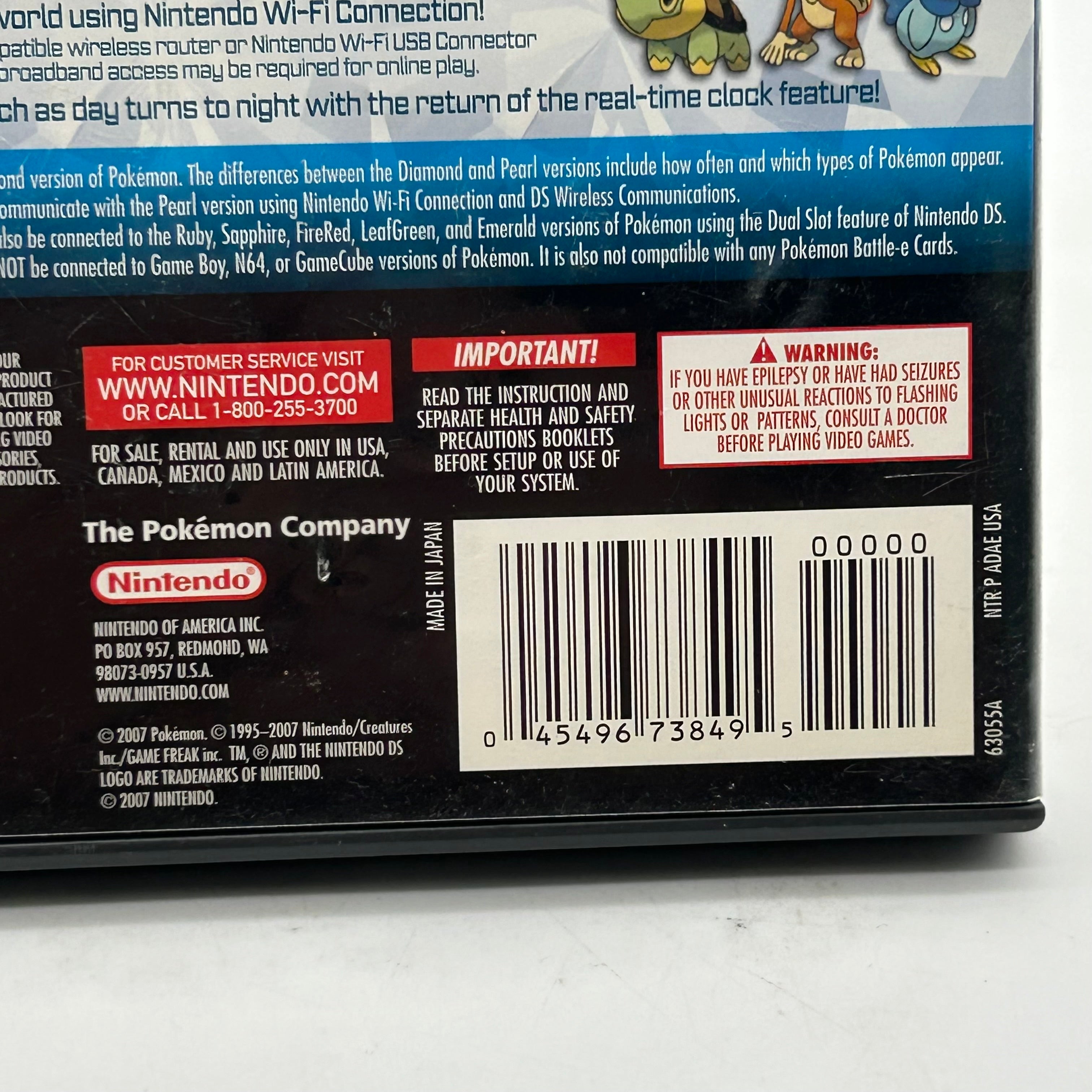 Nintendo DS Pokemon Diamond Used C Multi-Colored Case Manual