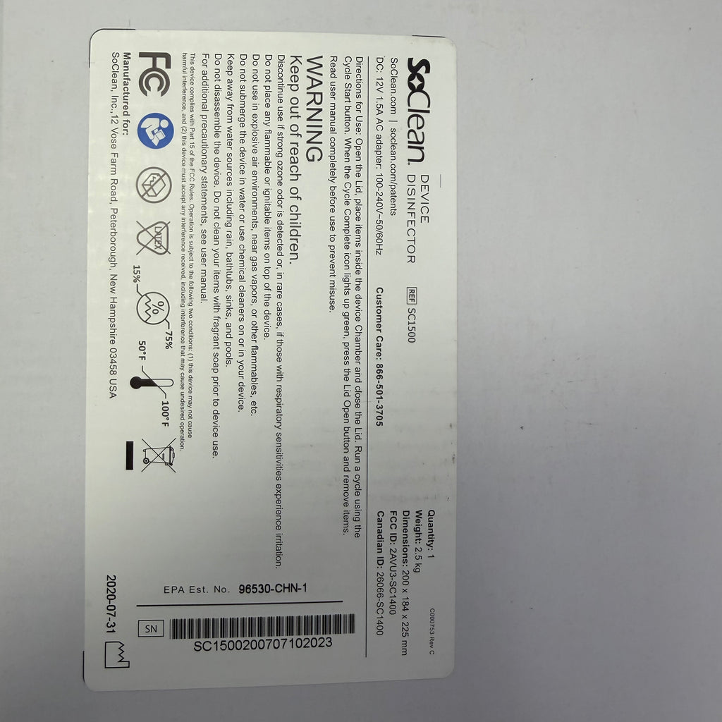 NEW SoClean O3 Smart Home Cleaning System SC1500 Device Disinfector Smartphones