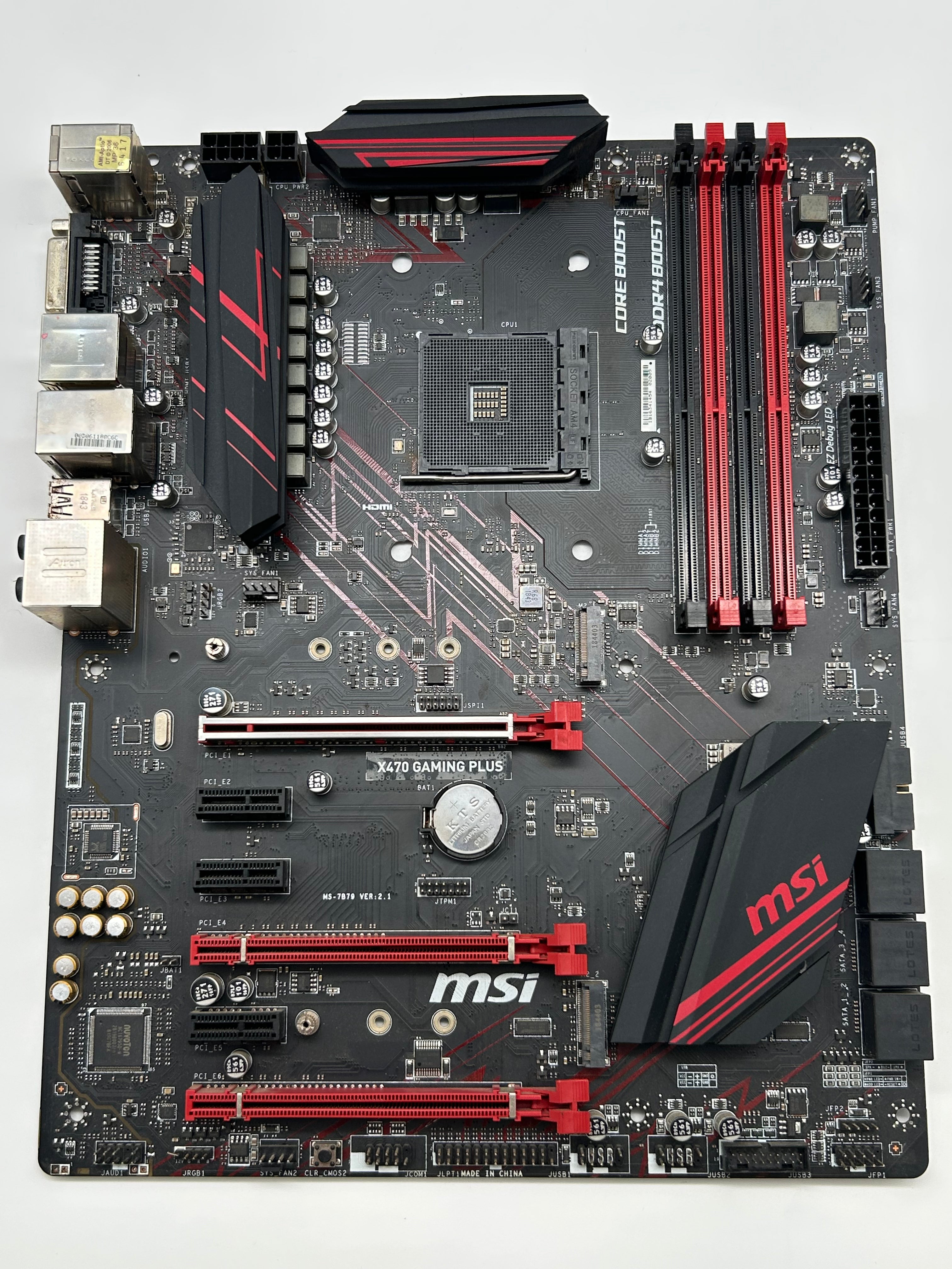 MSI X470 GAMING PLUS Motherboard Socket Black Used