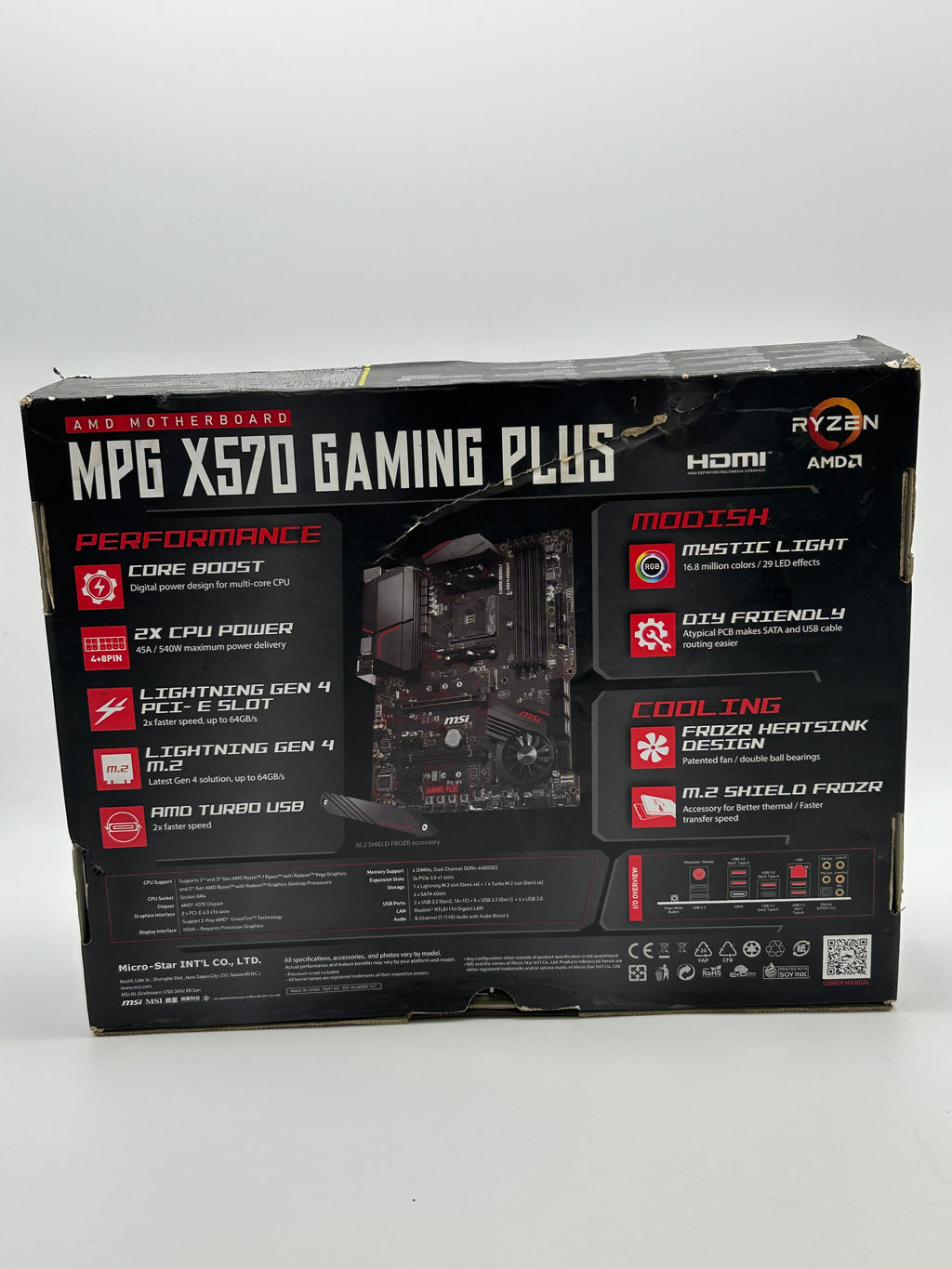 MSI X470 GAMING PLUS Motherboard Socket Black Used