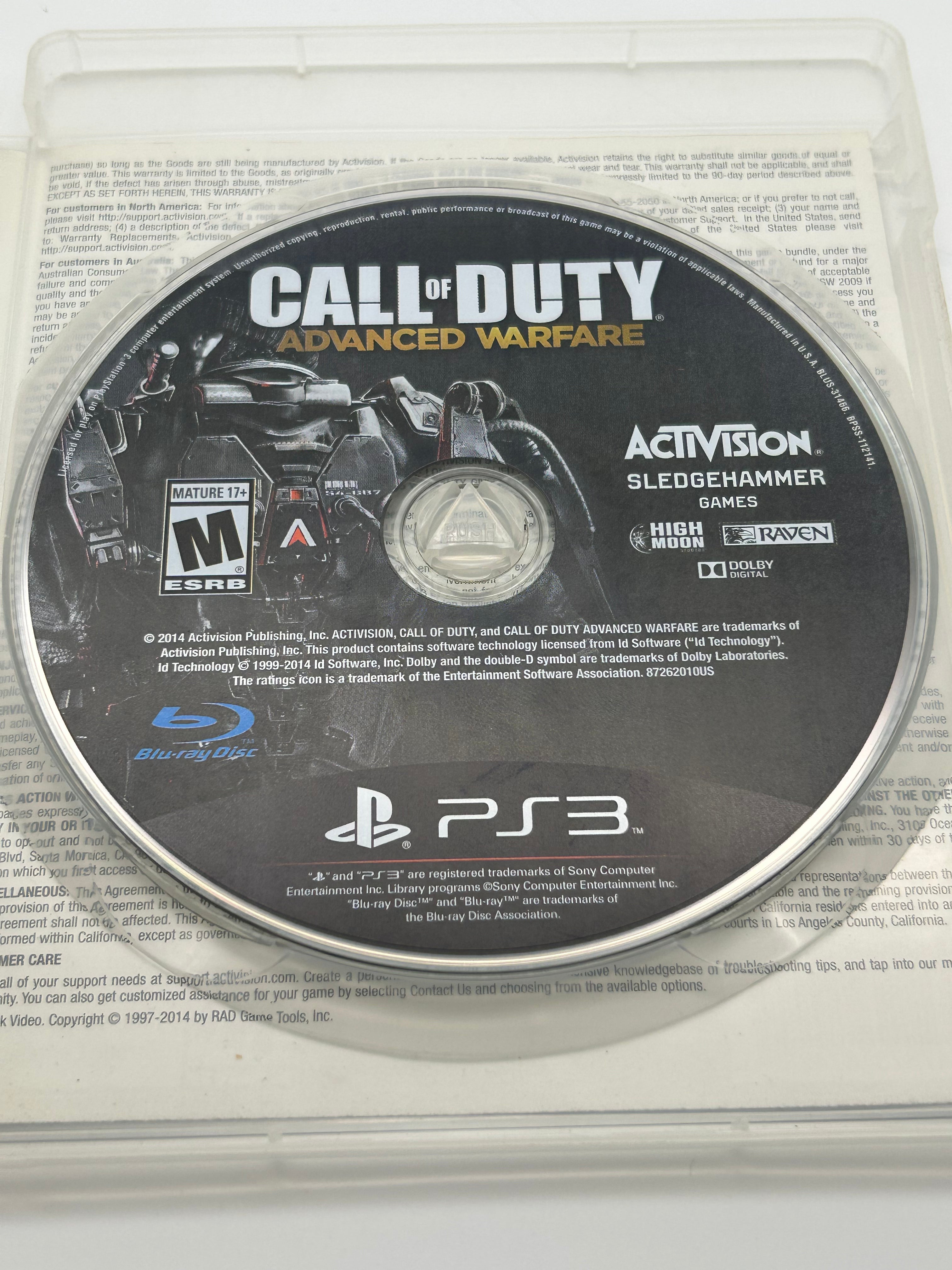 Playstation 3 Call of Duty Advanced Warfare With Manual and Case -  Used