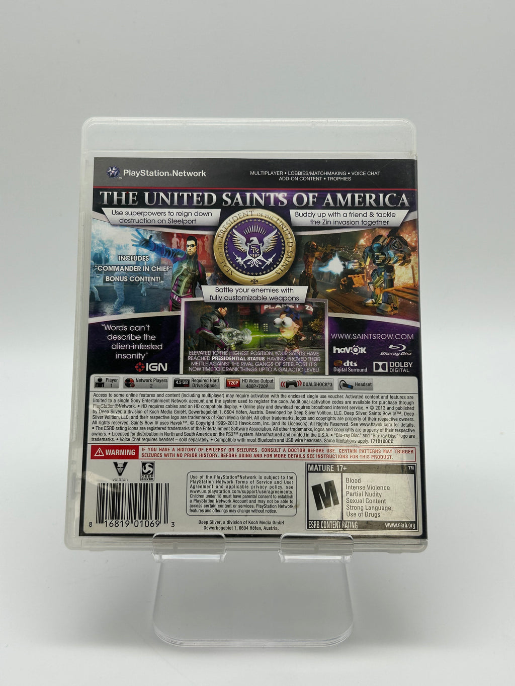 Saints Row IV Playstation 3 PS3 With Manual and Case - Used