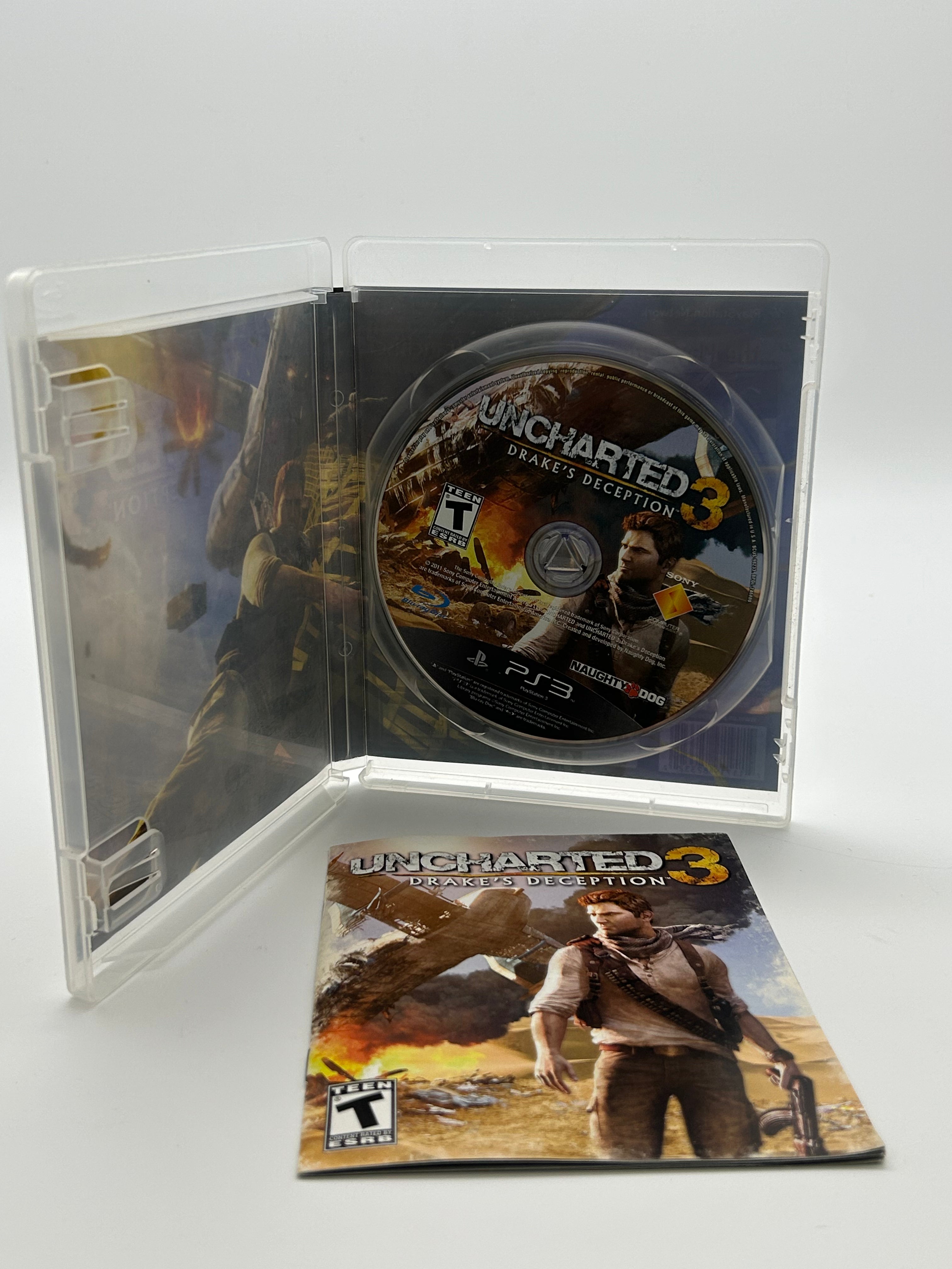 Playstation 3 Uncharted 3: Drake's Deception Video Game With Manual and Case - Used