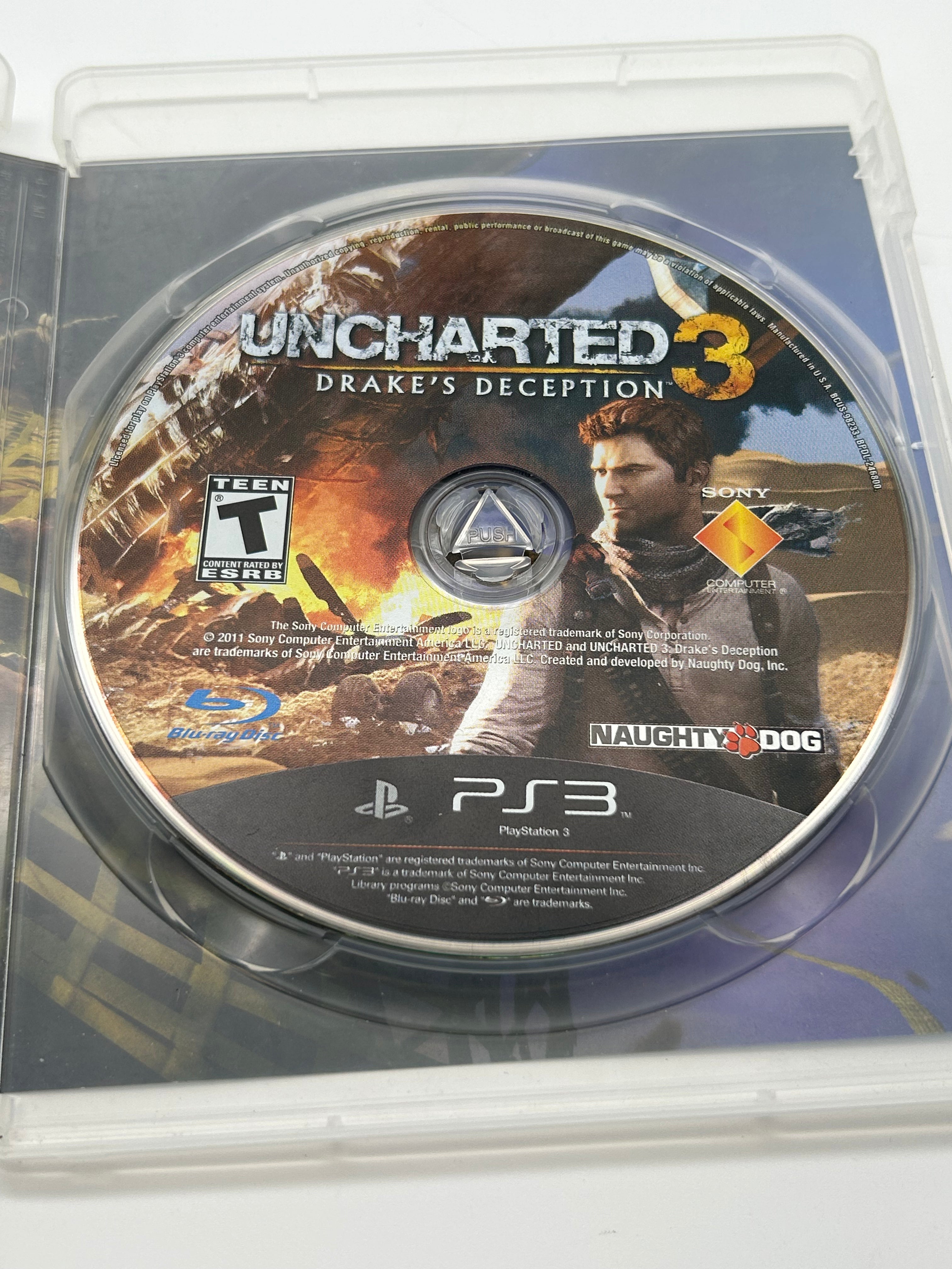 Playstation 3 Uncharted 3: Drake's Deception Video Game With Manual and Case - Used