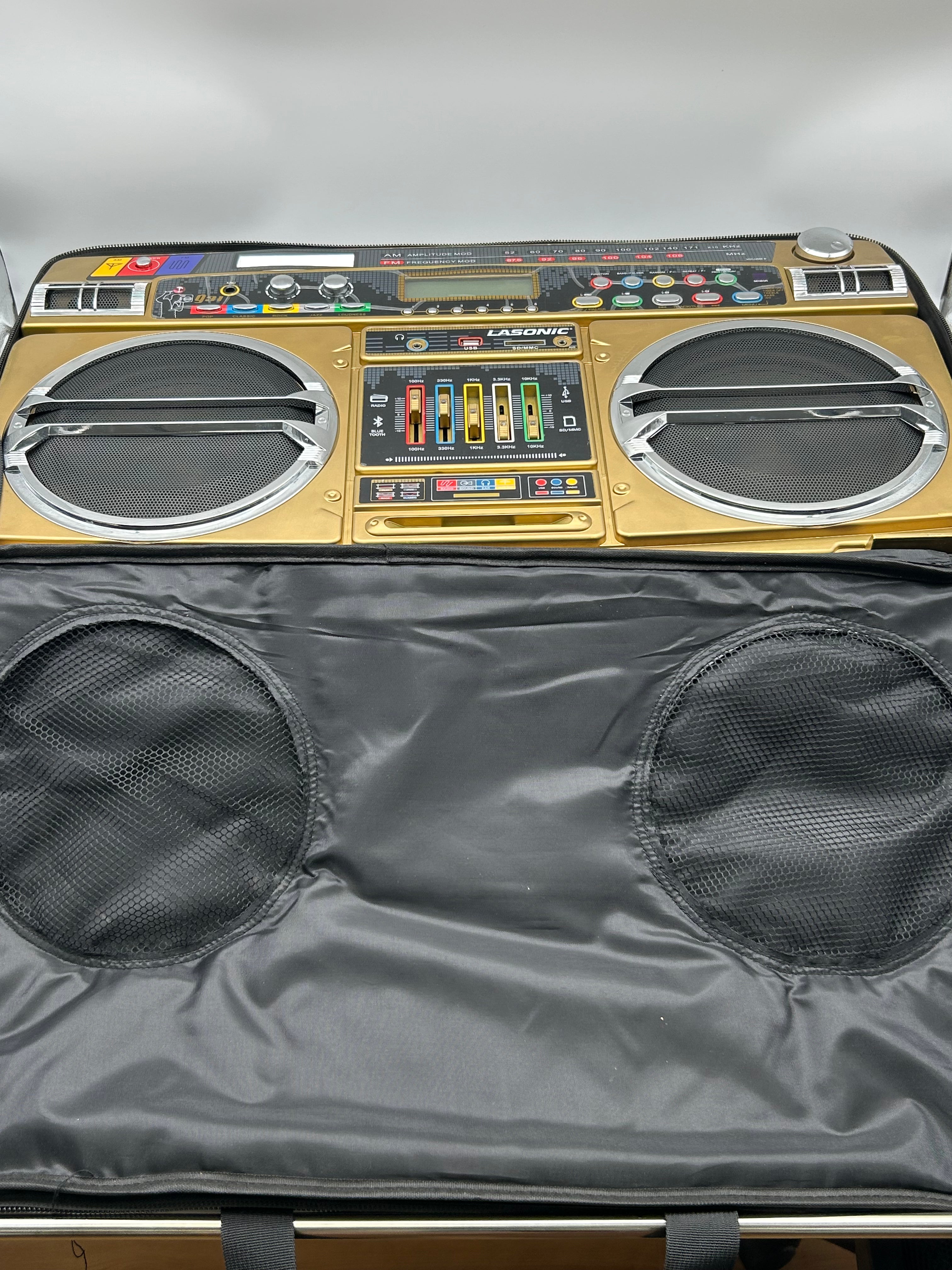 LASONIC I-931 BOOMBOX Gold Pro Audio Equipment with Bag - Used