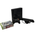 Microsoft Xbox 360 E (1538) 2013 Console Bundle 120GB Black with Kinect 360 & 4 Games