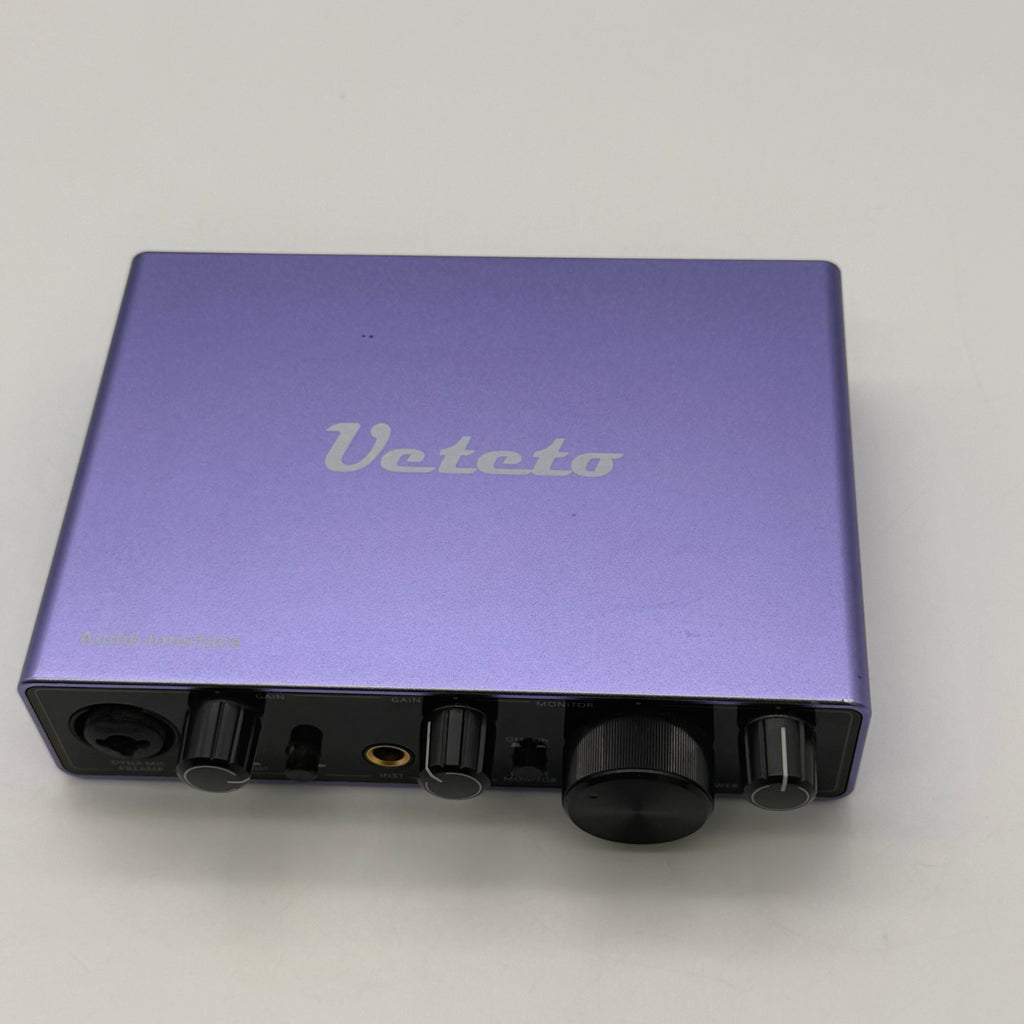 Ueteto Audio Interface 2i2 NOB For PC Mac Recording Podcasting