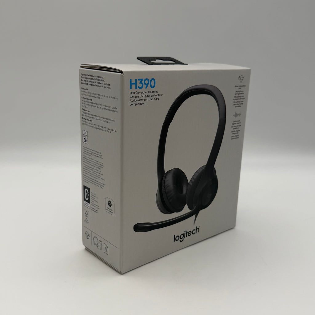 Logitech H390 Over-Head Comfort USB Headset w/ Noise-Canceling Microphone New