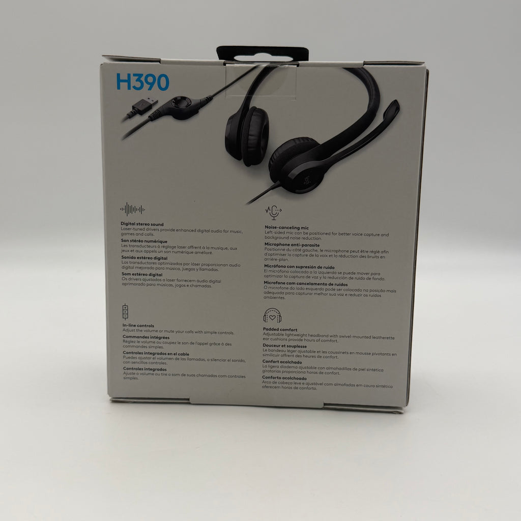 Logitech H390 Over-Head Comfort USB Headset w/ Noise-Canceling Microphone New