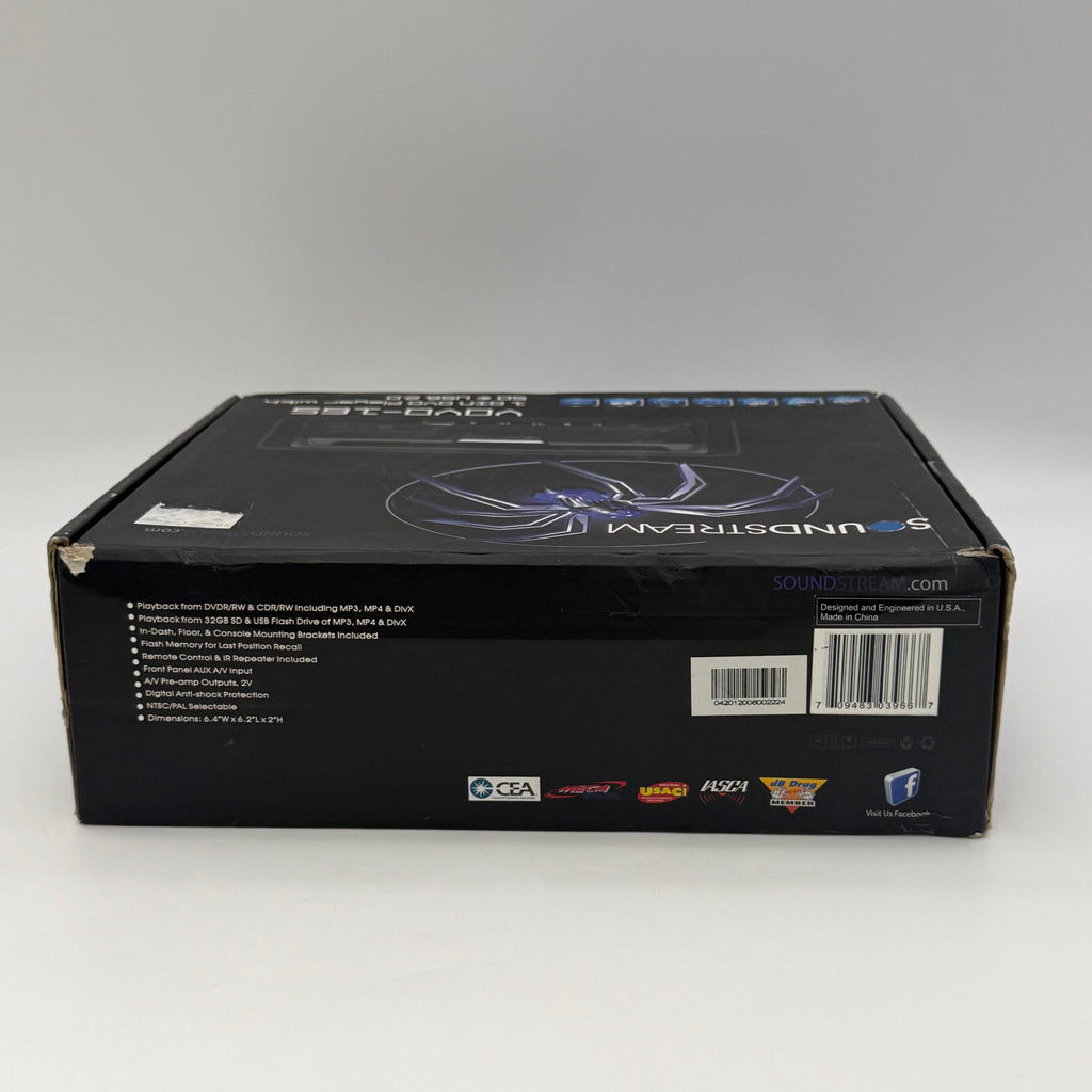Soundstream VOVO-165 1 DIN In-Dash DVD Player USB 2.0 SD Aux MP3 DivX