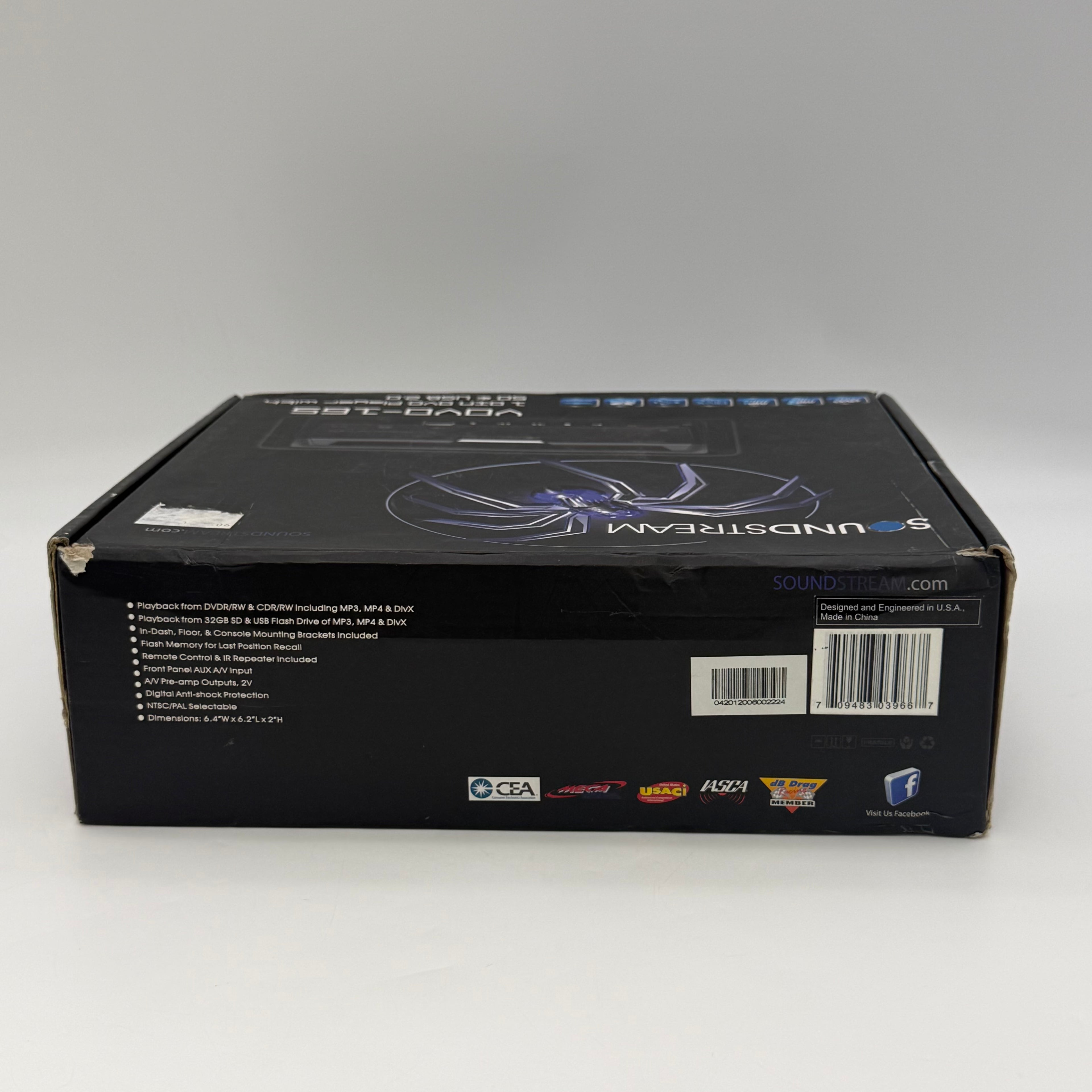 Soundstream VOVO-165 1 DIN In-Dash DVD Player USB 2.0 SD Aux MP3 DivX