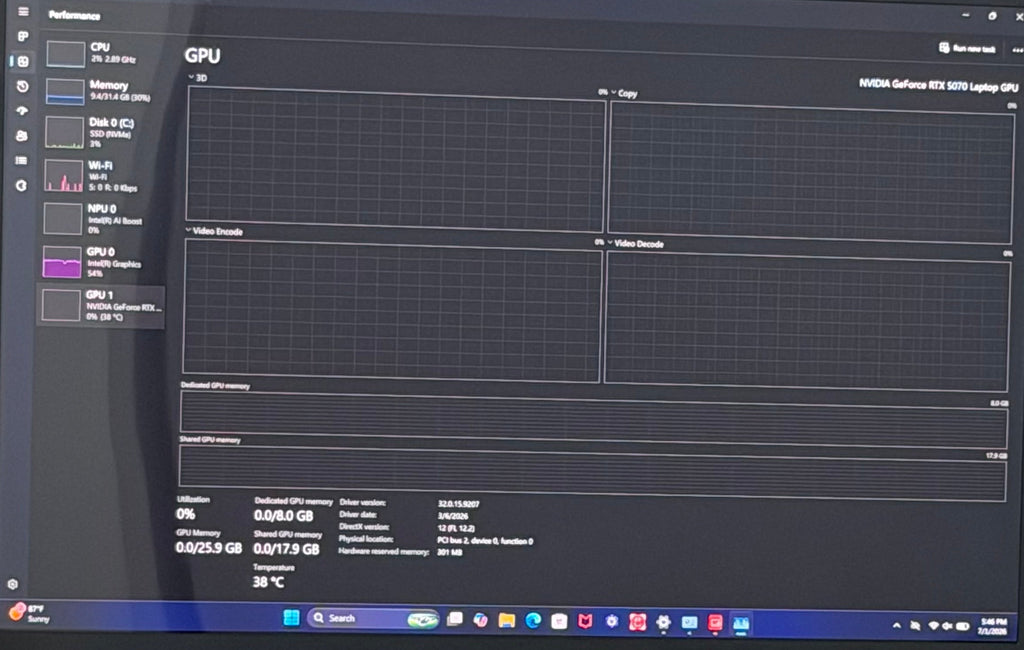 Lenovo Legion 7 16IAX10 16" Core Ultra 9 275HX 2.7GHz 32GB RAM 1TB SSD GeForce RTX 5070