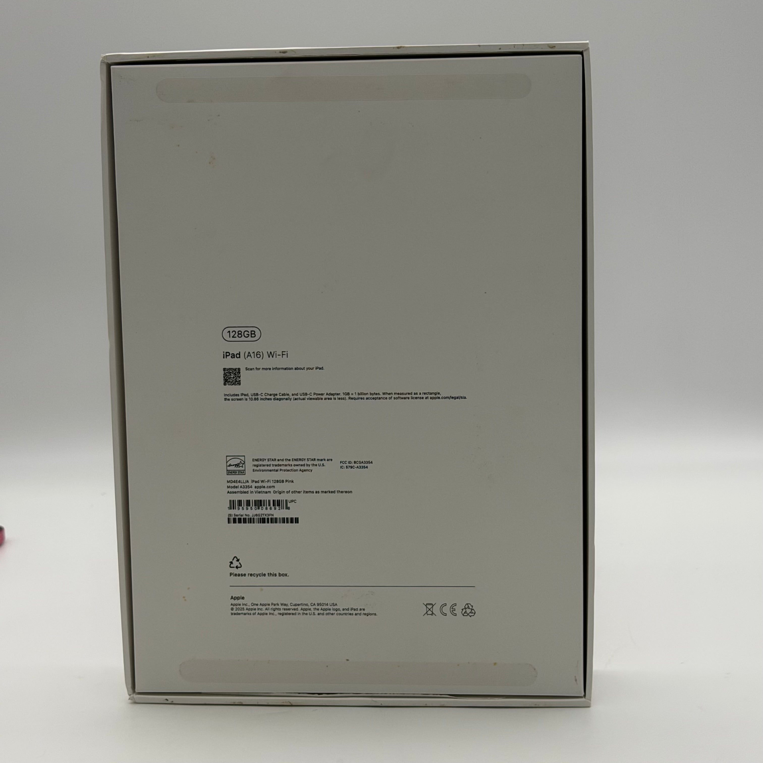 Apple iPad A16 11th Gen (A3354) 128GB Wi-Fi Only 100% Battery with Box