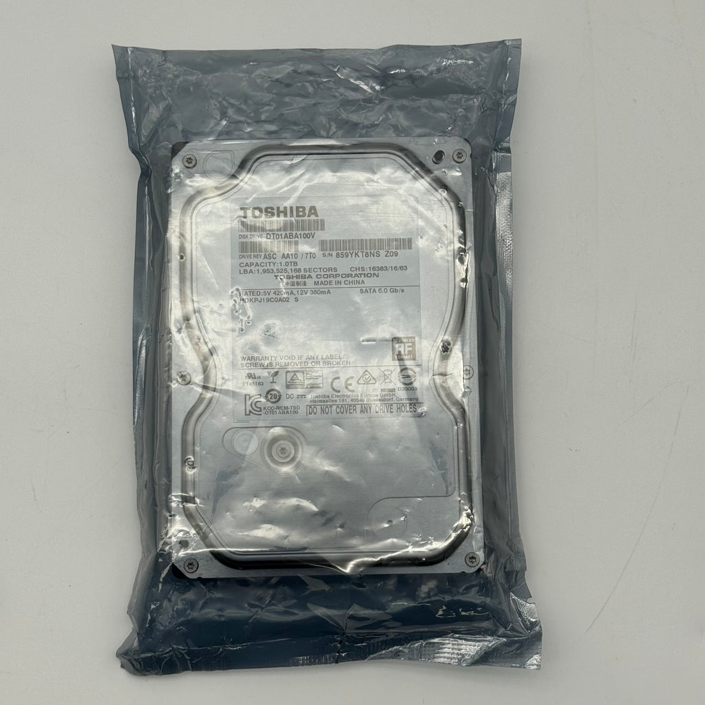 TOSHIBA DT01ABA100V 1TB SATA 6.0 Gb/s 5700 RPM 32MB 3.5" Desktop Hard Drive - New No Box - Silver - Used