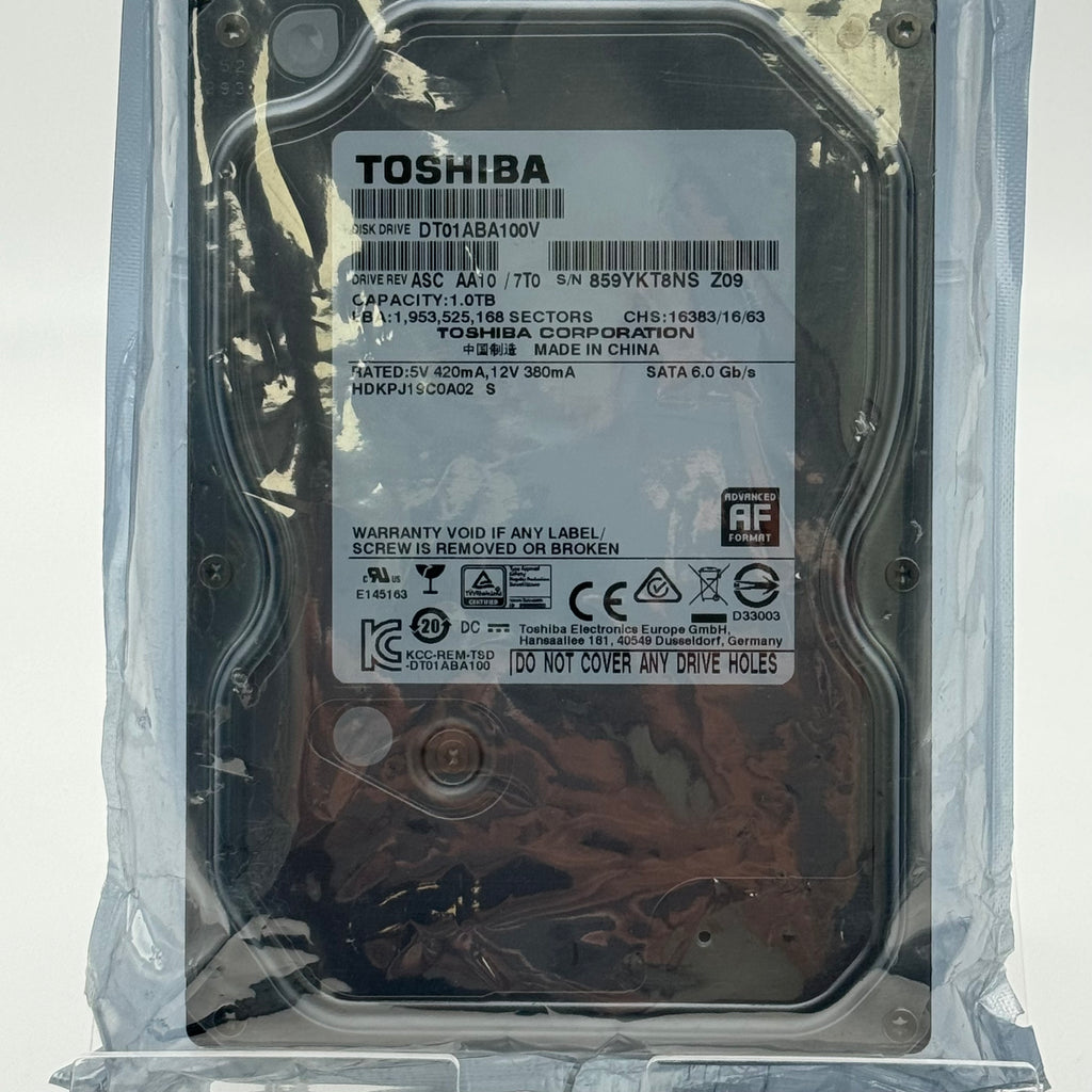 TOSHIBA DT01ABA100V 1TB SATA 6.0 Gb/s 5700 RPM 32MB 3.5" Desktop Hard Drive - New No Box - Silver - Used