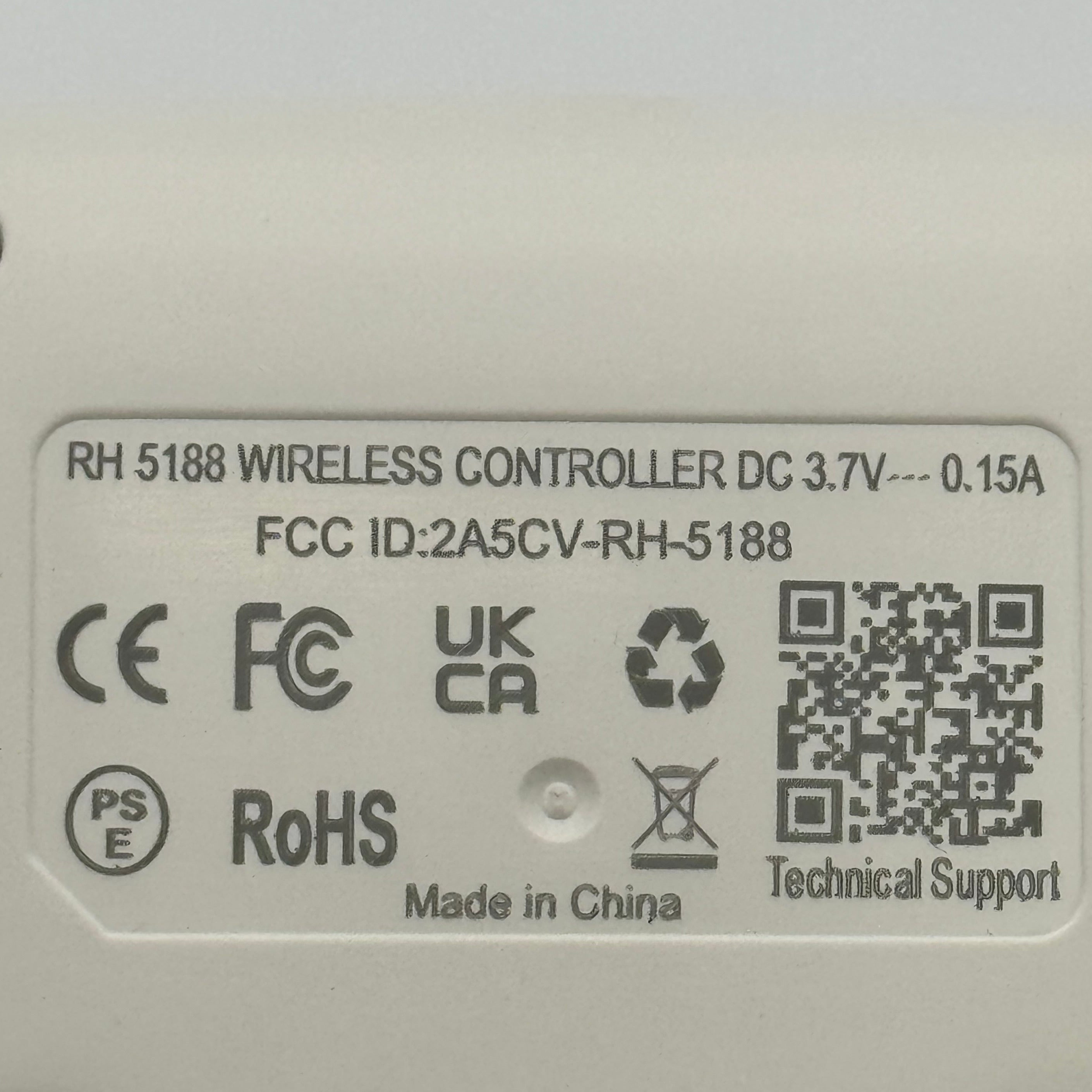 RH Wireless Controller RH 5188 Wireless Controller DC 3.7V White