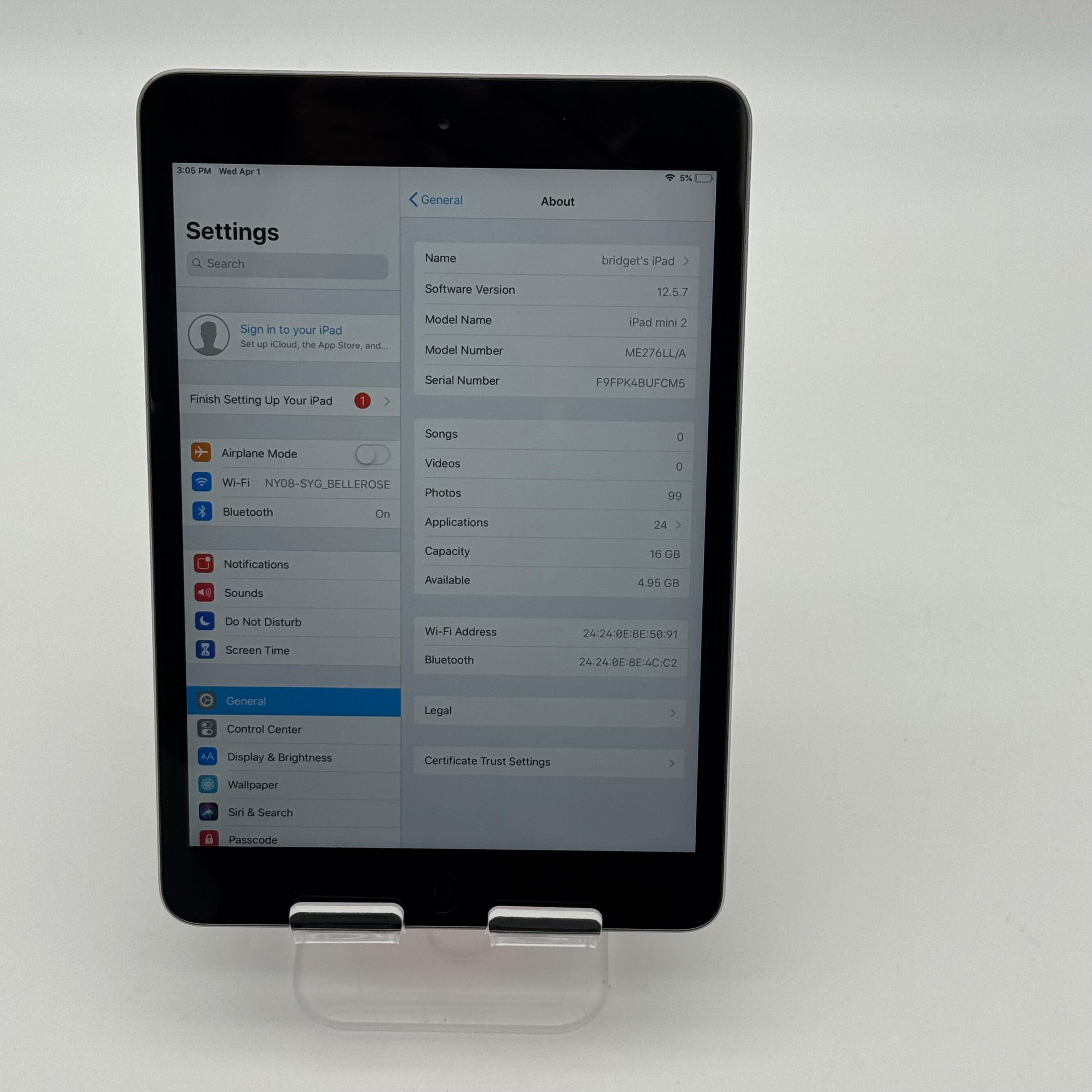 Apple iPad Mini (2nd Gen) A1489 - Black - 16GB - Wi-Fi Only