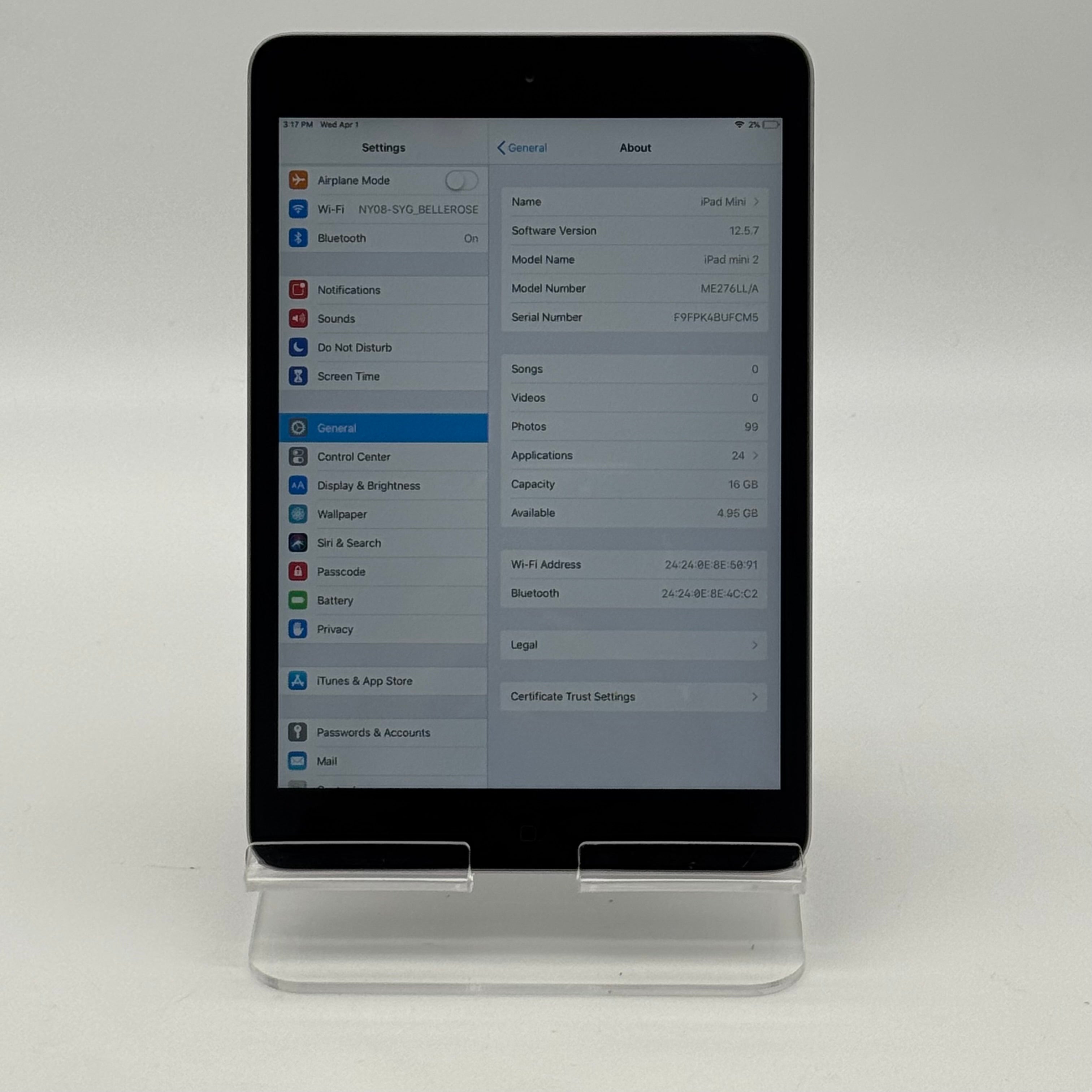 Apple iPad Mini (2nd Gen) A1489 - Black - 16GB - Wi-Fi Only