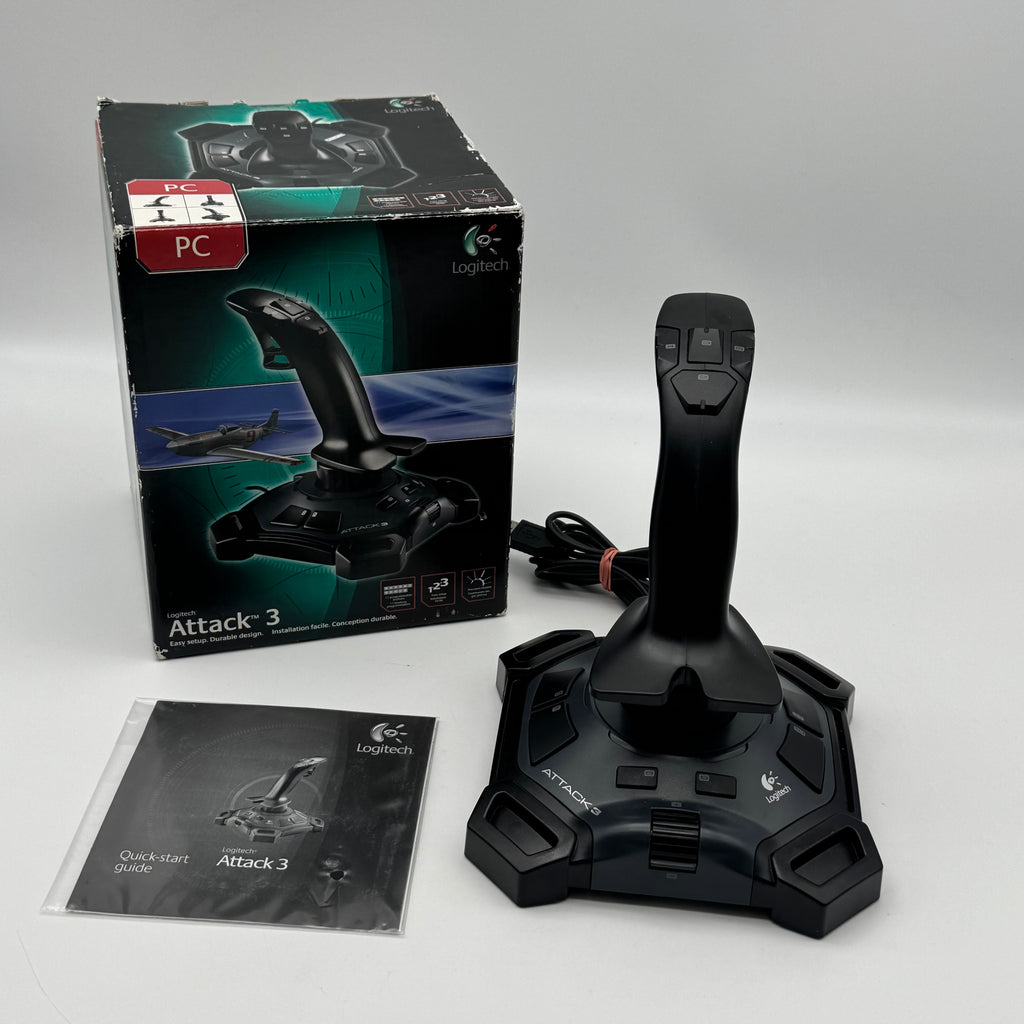 Logitech Attack 3 Gaming Joystick PC USB ATK3 Flight Stick Simulator - Open Box