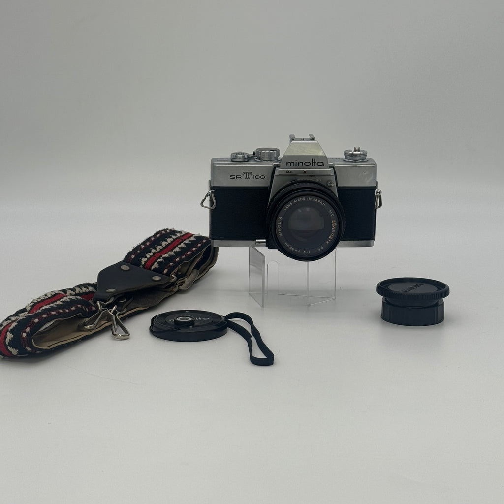 Minolta SRT 100 35mm SLR Film Camera with MC Rokkor-PF 1:1.9 f=55mm Lens