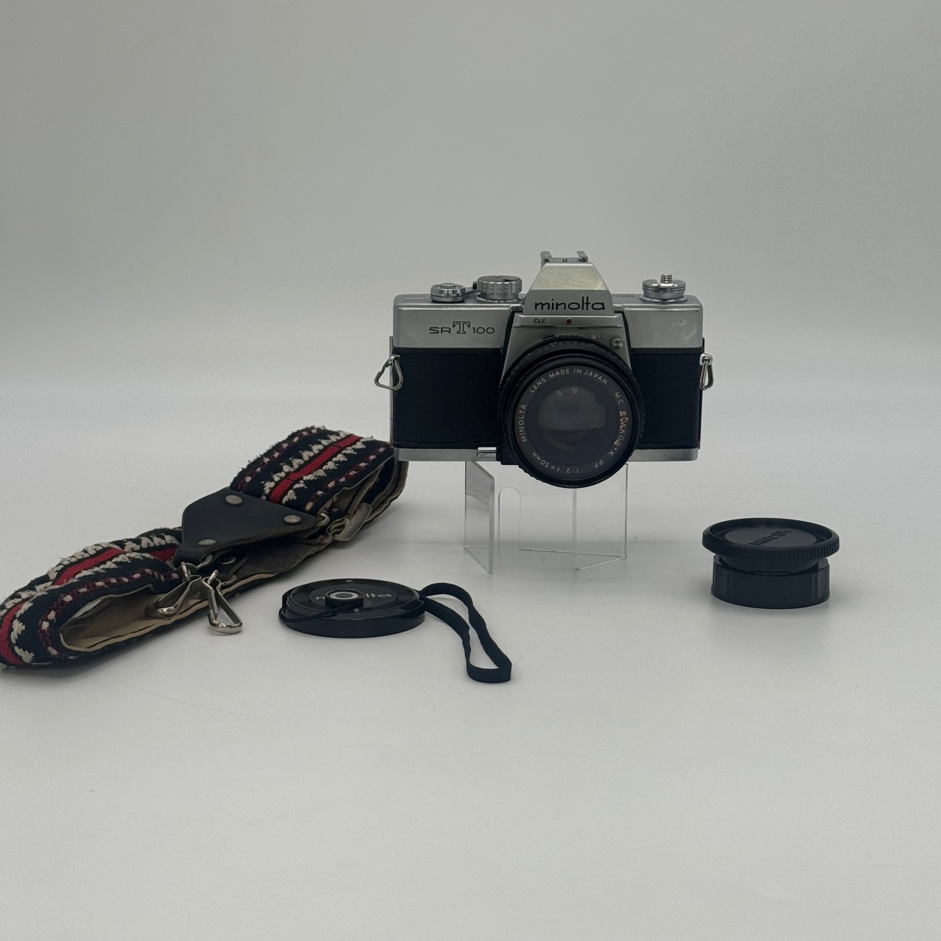 Minolta SRT 100 35mm SLR Film Camera with MC Rokkor-PF 1:1.9 f=55mm Lens