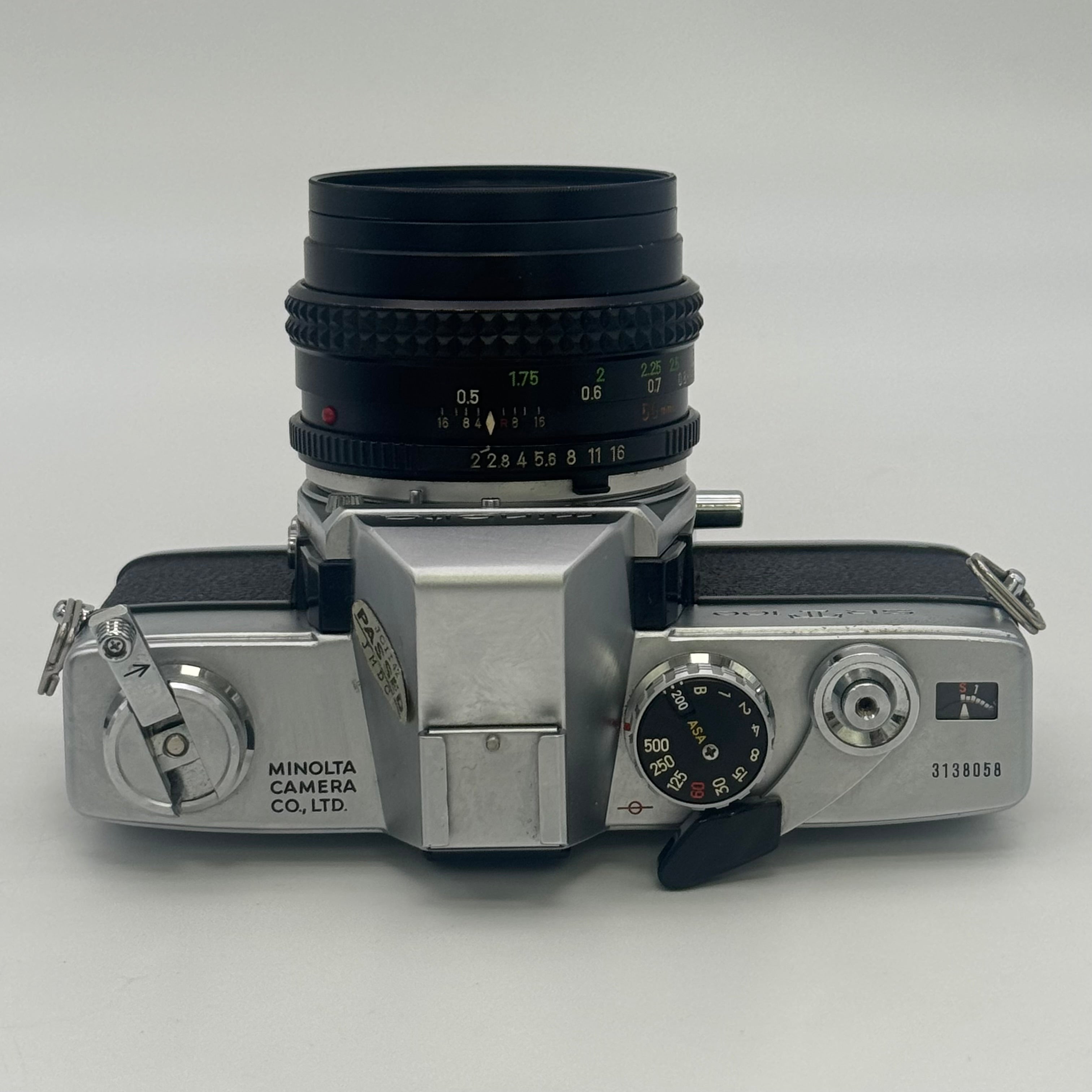 Minolta SRT 100 35mm SLR Film Camera with MC Rokkor-PF 1:1.9 f=55mm Lens