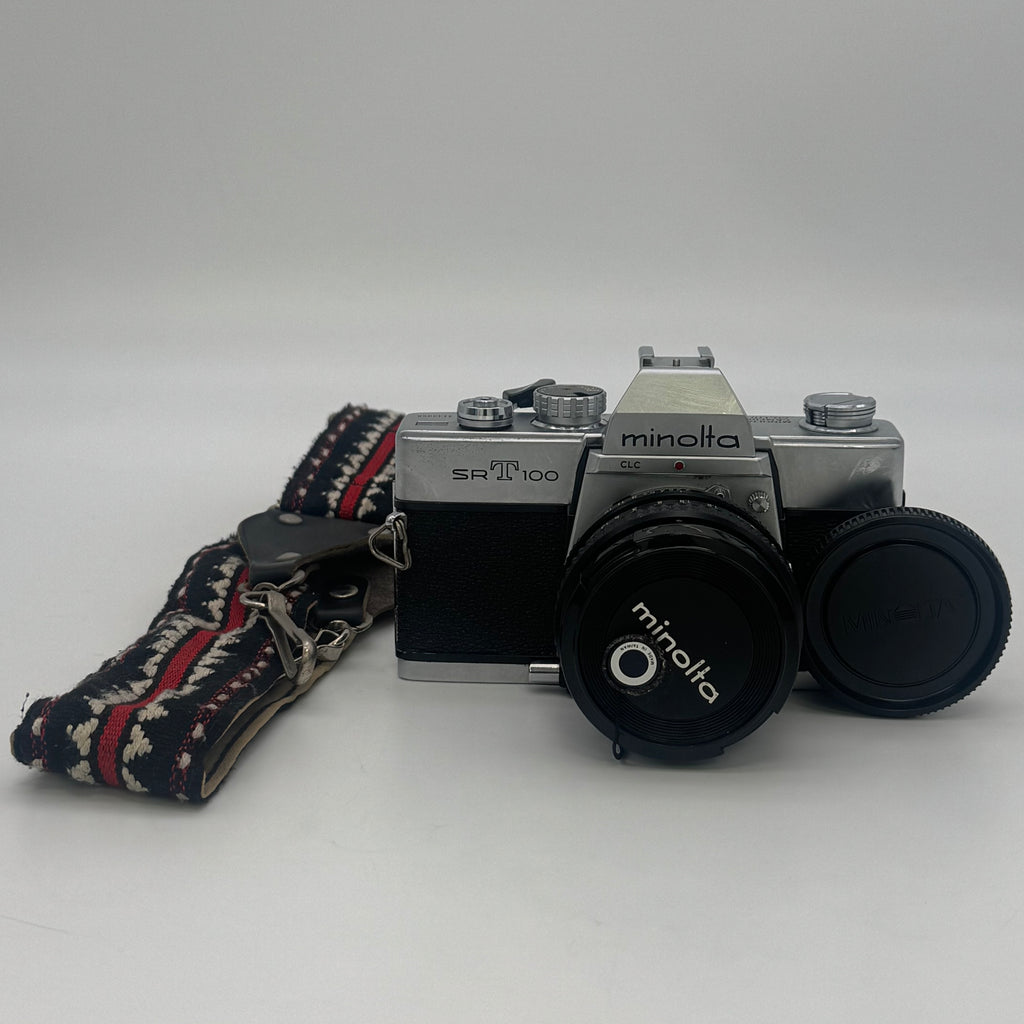 Minolta SRT 100 35mm SLR Film Camera with MC Rokkor-PF 1:1.9 f=55mm Lens