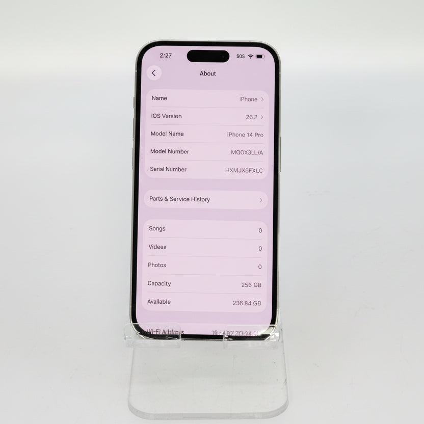 Apple iPhone 14 Pro MQ0X3LL/A 256GB White (Unlocked) 76% BH