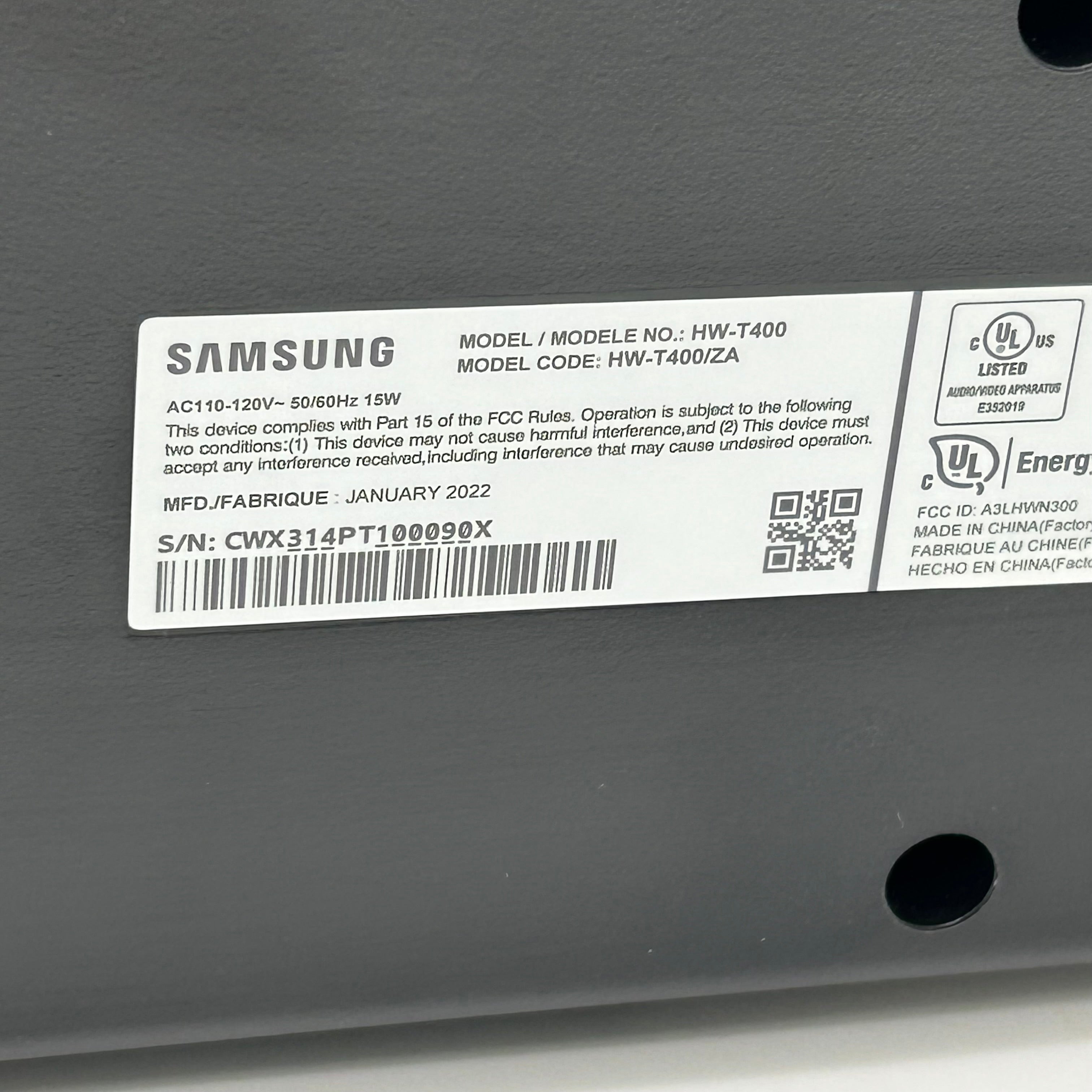 Samsung Soundbar HW T400 Speaker Subwoofer Dolby Audio