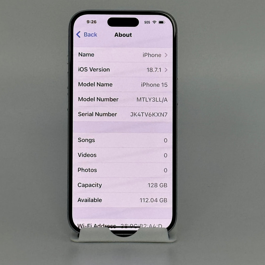 Unlocked Apple iPhone 15 - 128 GB - White- MTLY3LL/A BH 88% Clean IMEI