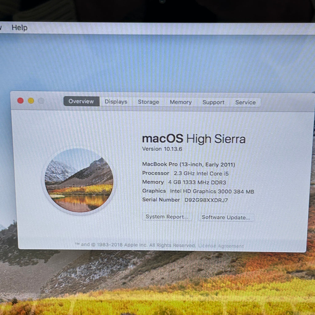 Apple MacBook Pro 13" A1278 2011 Core i5 2.3GHz 4GB 320GB Silver
