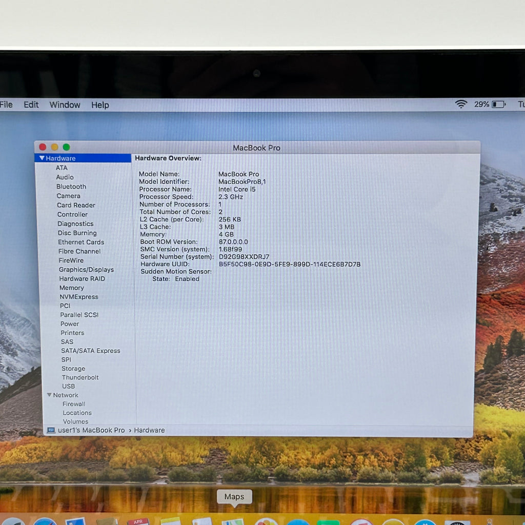 Apple MacBook Pro 13" A1278 2011 Core i5 2.3GHz 4GB 320GB Silver