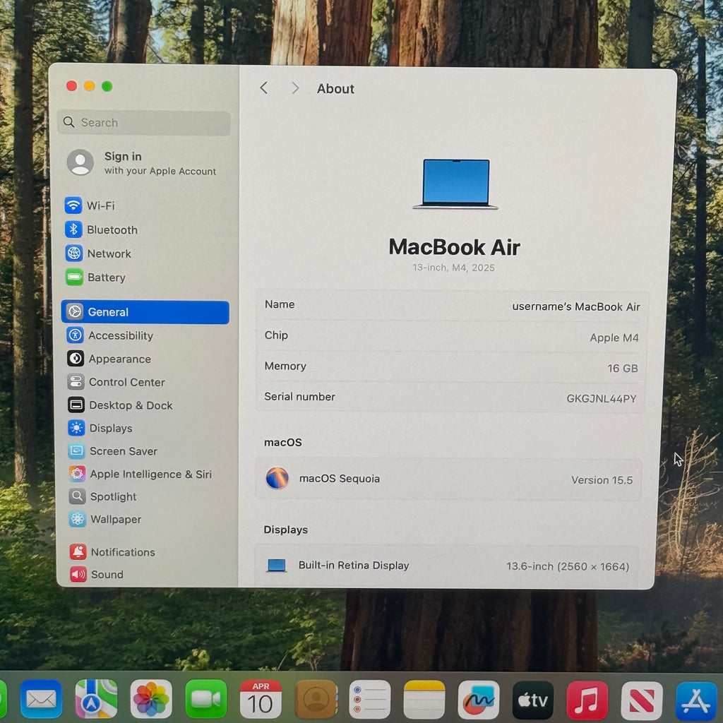 Apple MacBook Air 13.3-inch M4 A3240 2025 16GB 256GB Silver