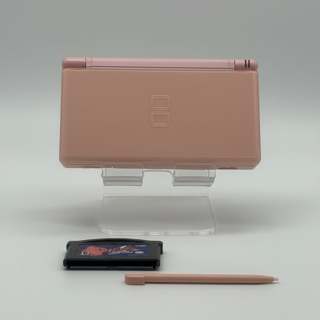 Nintendo DS Lite Pink USG-001 w/ Stylus & 6 Games, No Charger