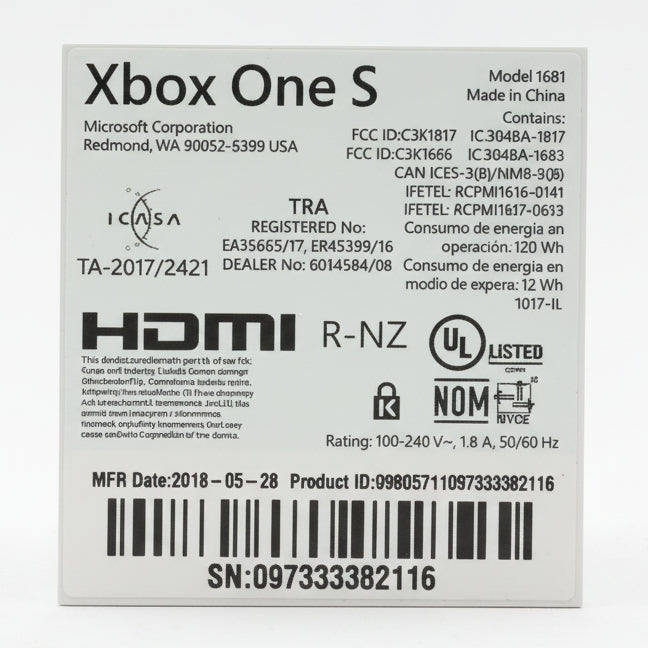 Microsoft Xbox One S 500GB Console Gaming System Only White 1681