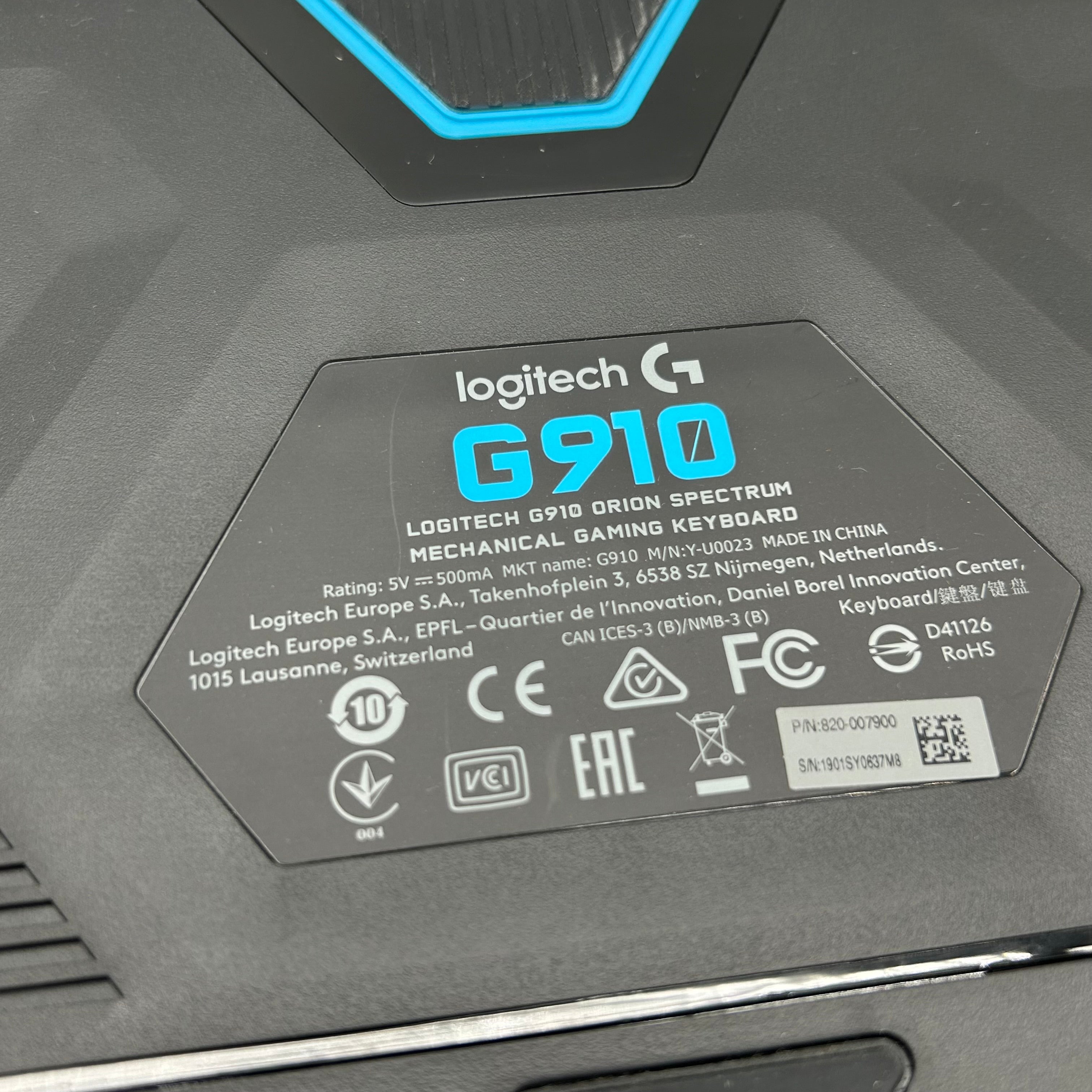 Logitech G910 Orion Spectrum RGB Mechanical Gaming Keyboard - Black Tested/Works