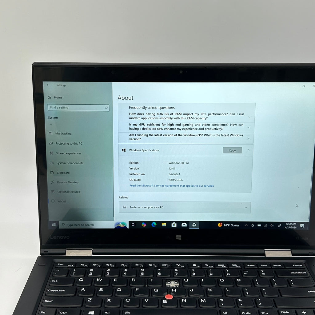 Lenovo ThinkPad X1 Yoga Gen 1 14-inch Core i5 6th Gen 8GB 256GB Black