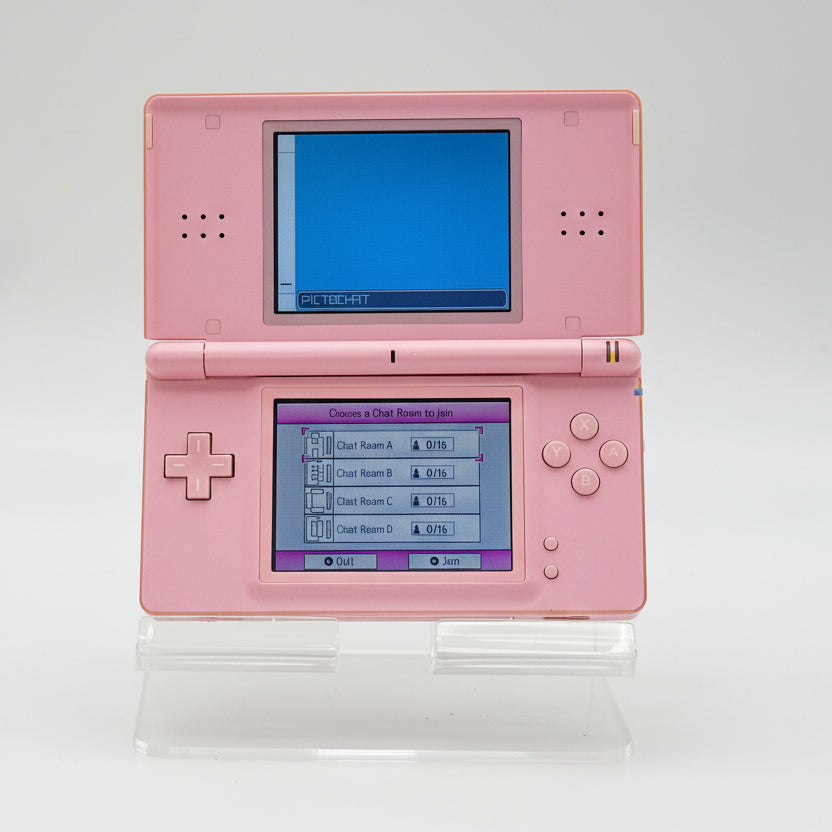 Nintendo DS Lite Pink USG-001 w/ Stylus & 6 Games, No Charger