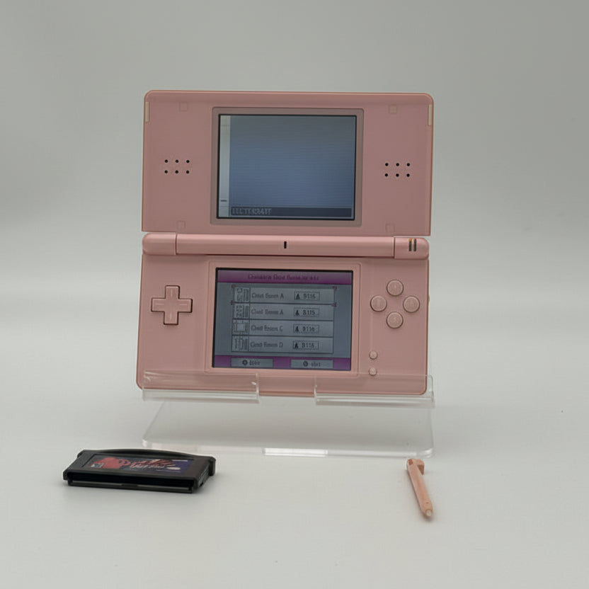 Nintendo DS Lite Pink USG-001 w/ Stylus & 6 Games, No Charger