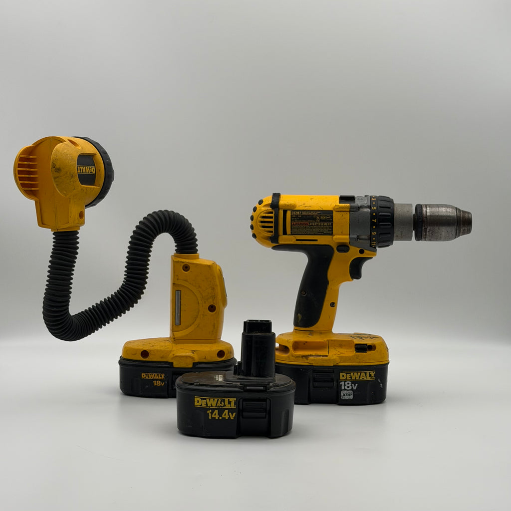 DeWalt DC987 Cordless Drill Bundle DC9096 Battery DW919 Flashlight - Tested