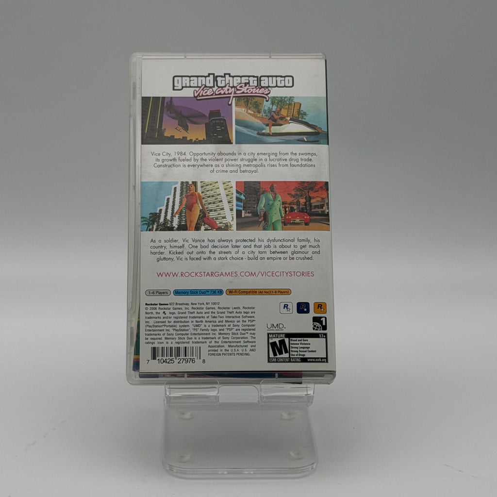 Sony Grand Theft Auto Vice City Stories UMD PSP Clear Case Manual Inserts