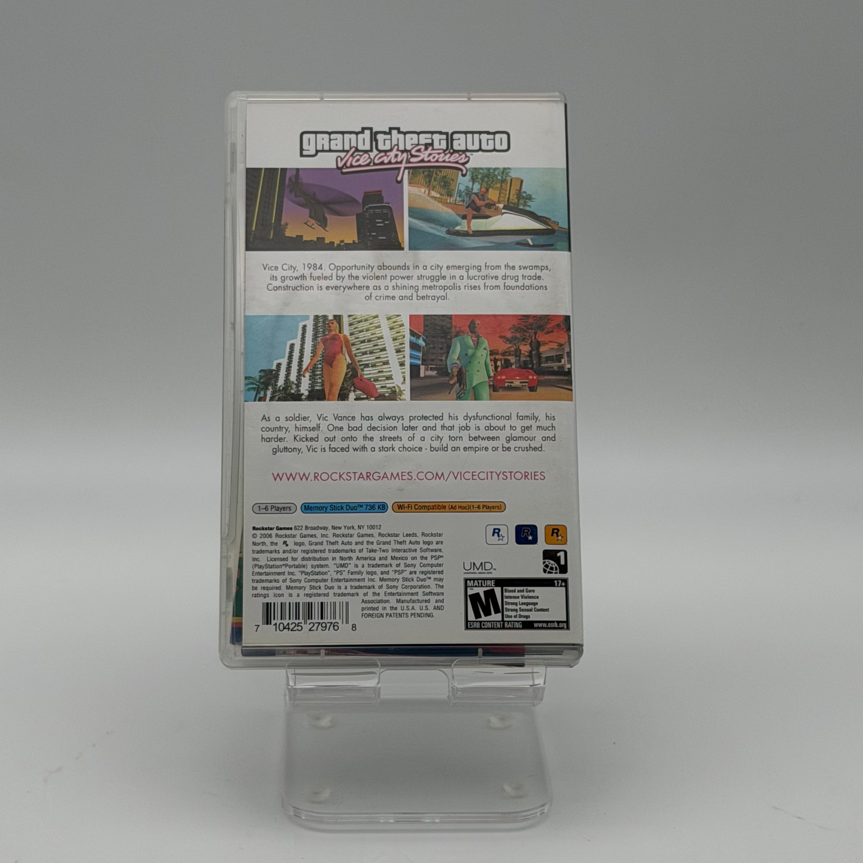 Sony Grand Theft Auto Vice City Stories UMD PSP Clear Case Manual Inserts