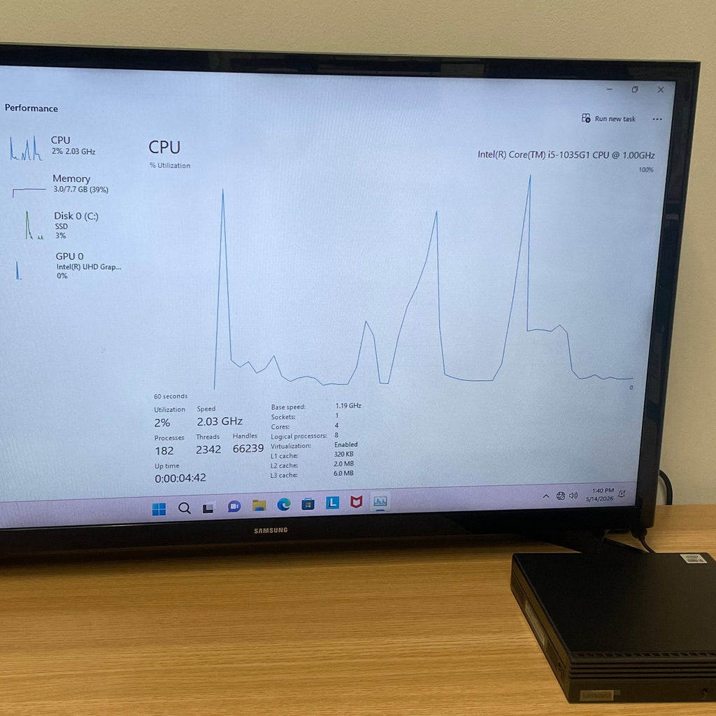 Lenovo ThinkCentre M60e Tiny PC i5-1035G1, 8GB, 256GB, W11