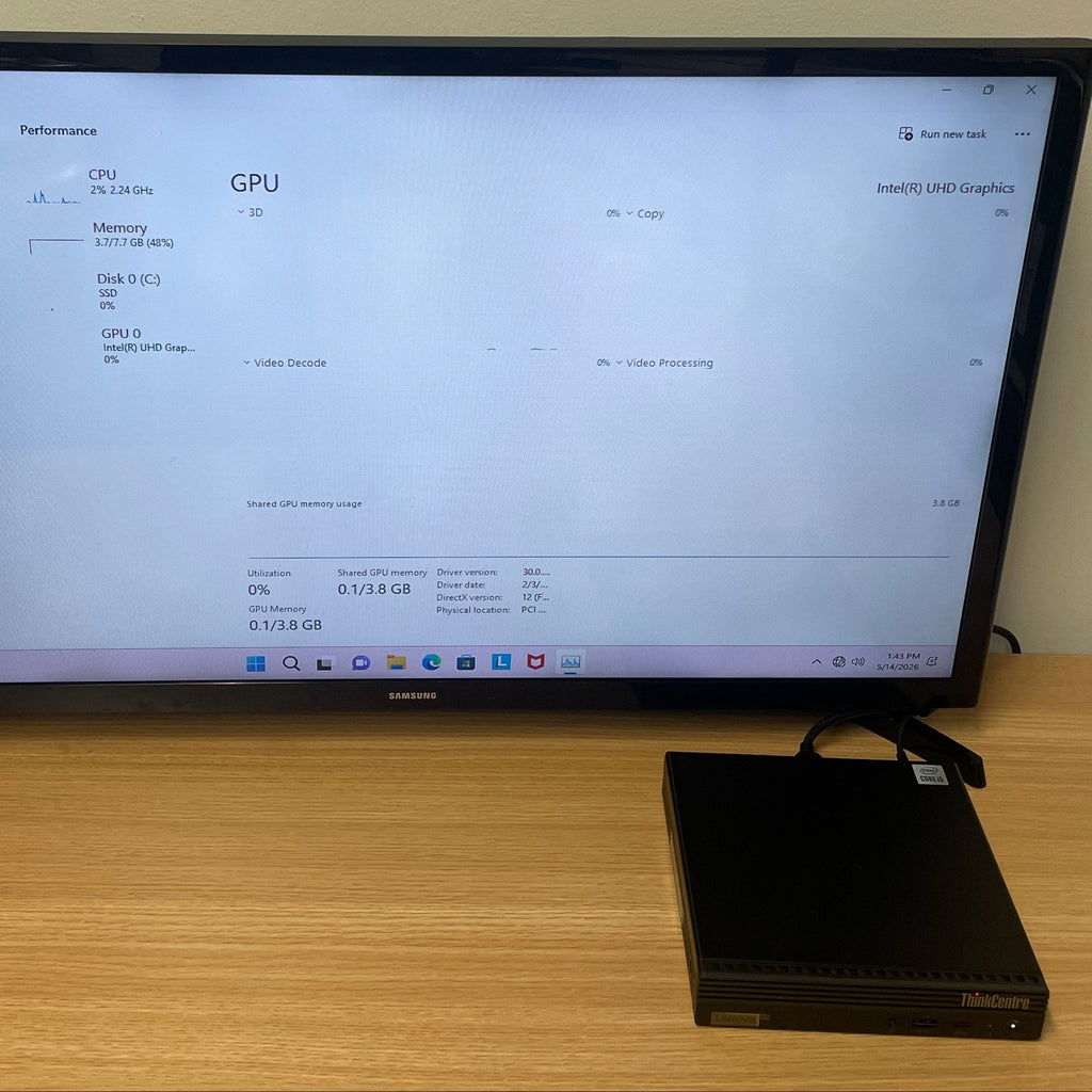 Lenovo ThinkCentre M60e Tiny PC i5-1035G1, 8GB, 256GB, W11