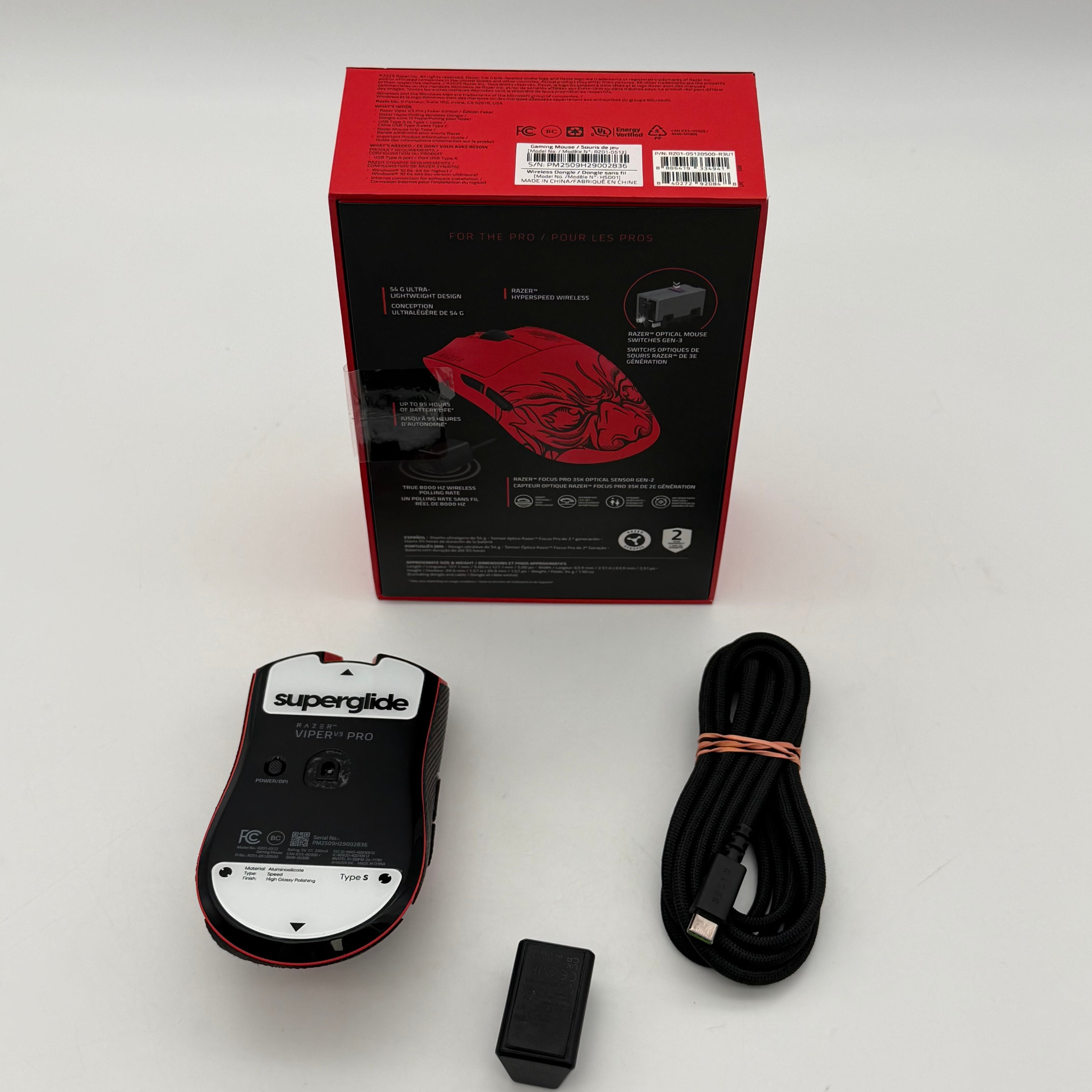 Razer VIPER V3 PRO RZ01-0512 Wireless Gaming Mouse Faker Edition - Open Box