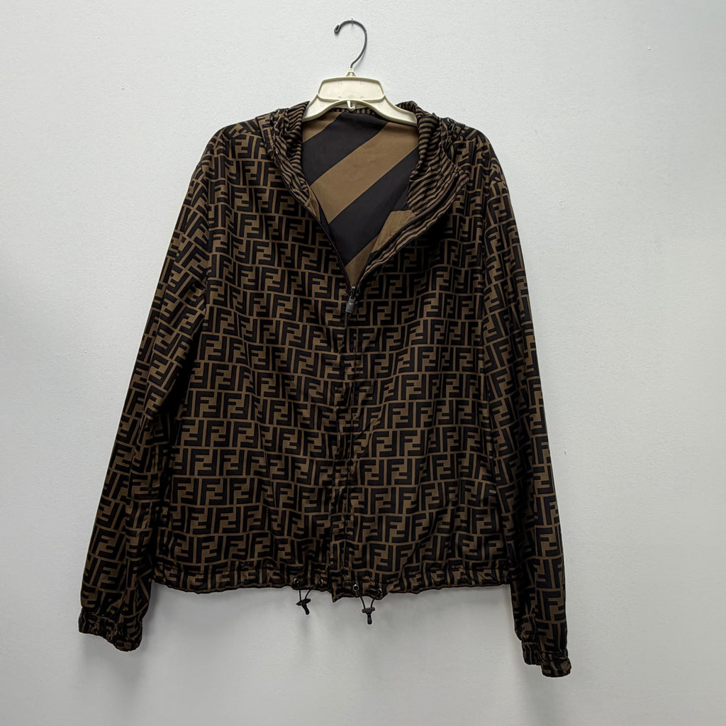 Fendi Vintage Jacket Monogram Reversible Windbreaker Size Large (52)