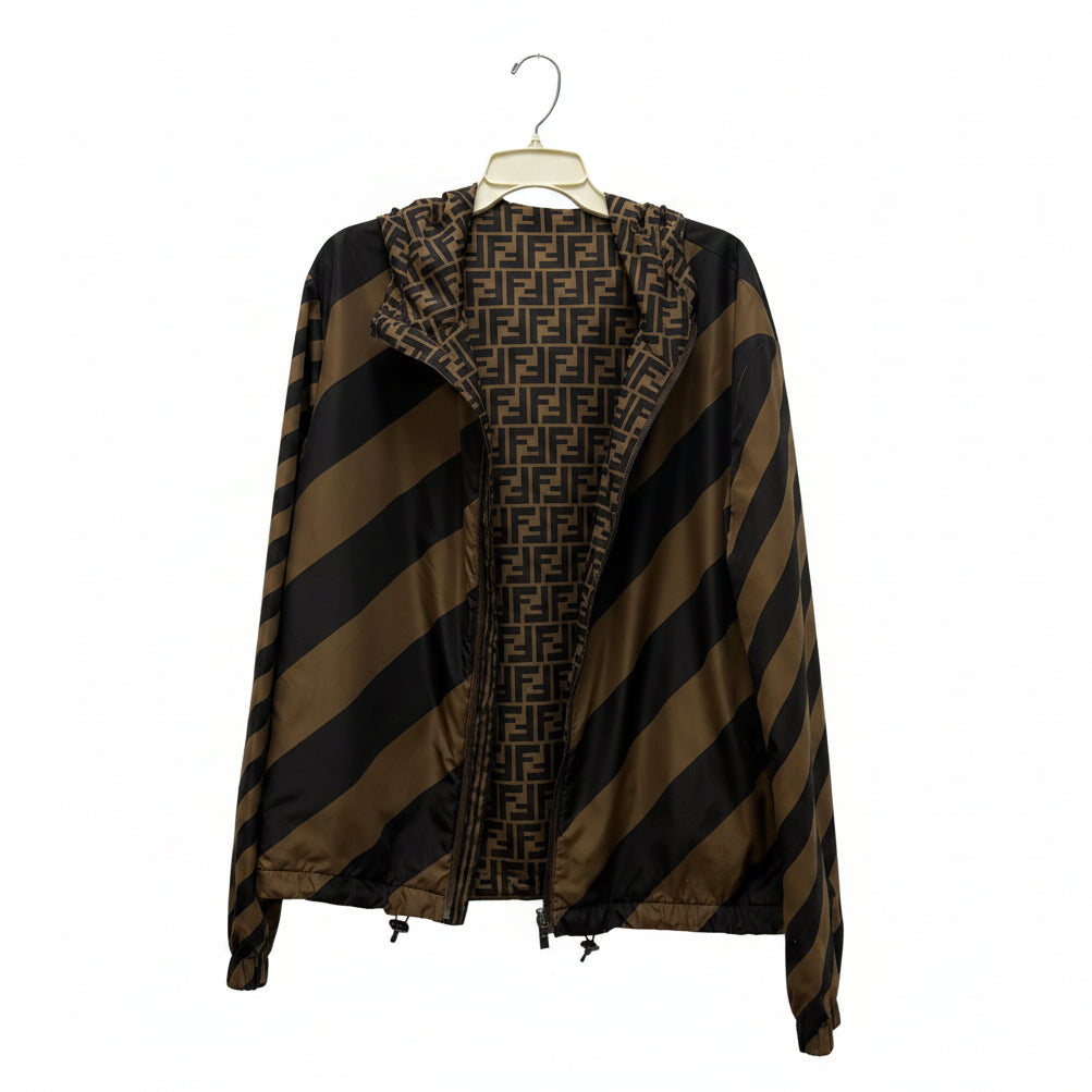Fendi Vintage Jacket Monogram Reversible Windbreaker Size Large (52)
