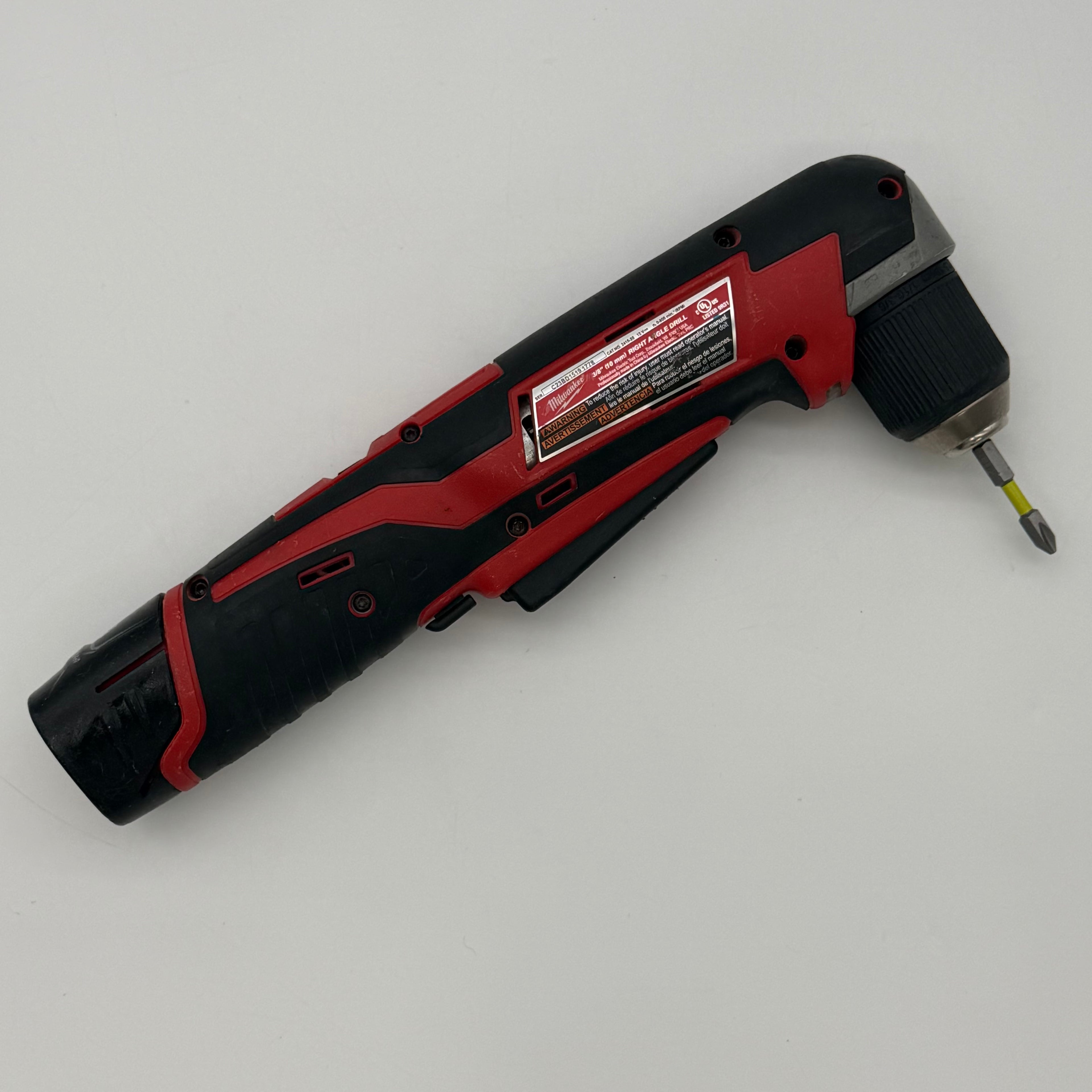 Milwaukee 2415-20 M12 12V 3/8-Inch Cordless Right Angle Drill with M12 Charger and Drill Bit  TESTED